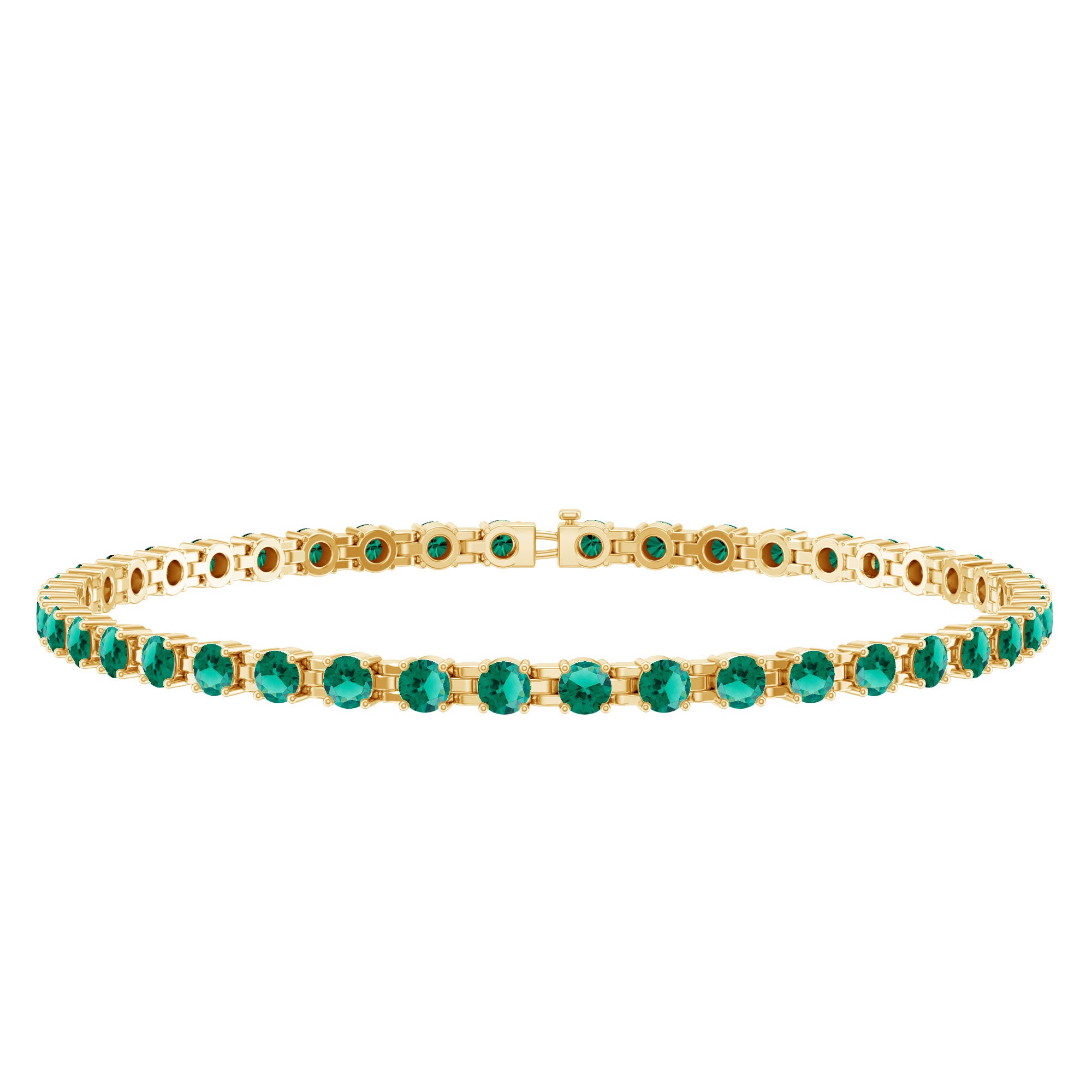 Certified Lab Grown Emerald Tennis Bracelet For Wedding AAAA - Rosec Jewels