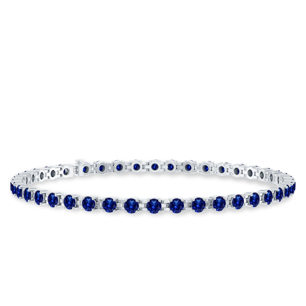 Lab Created Blue Sapphire Tennis Bracelet for Women AAAA - Rosec Jewels