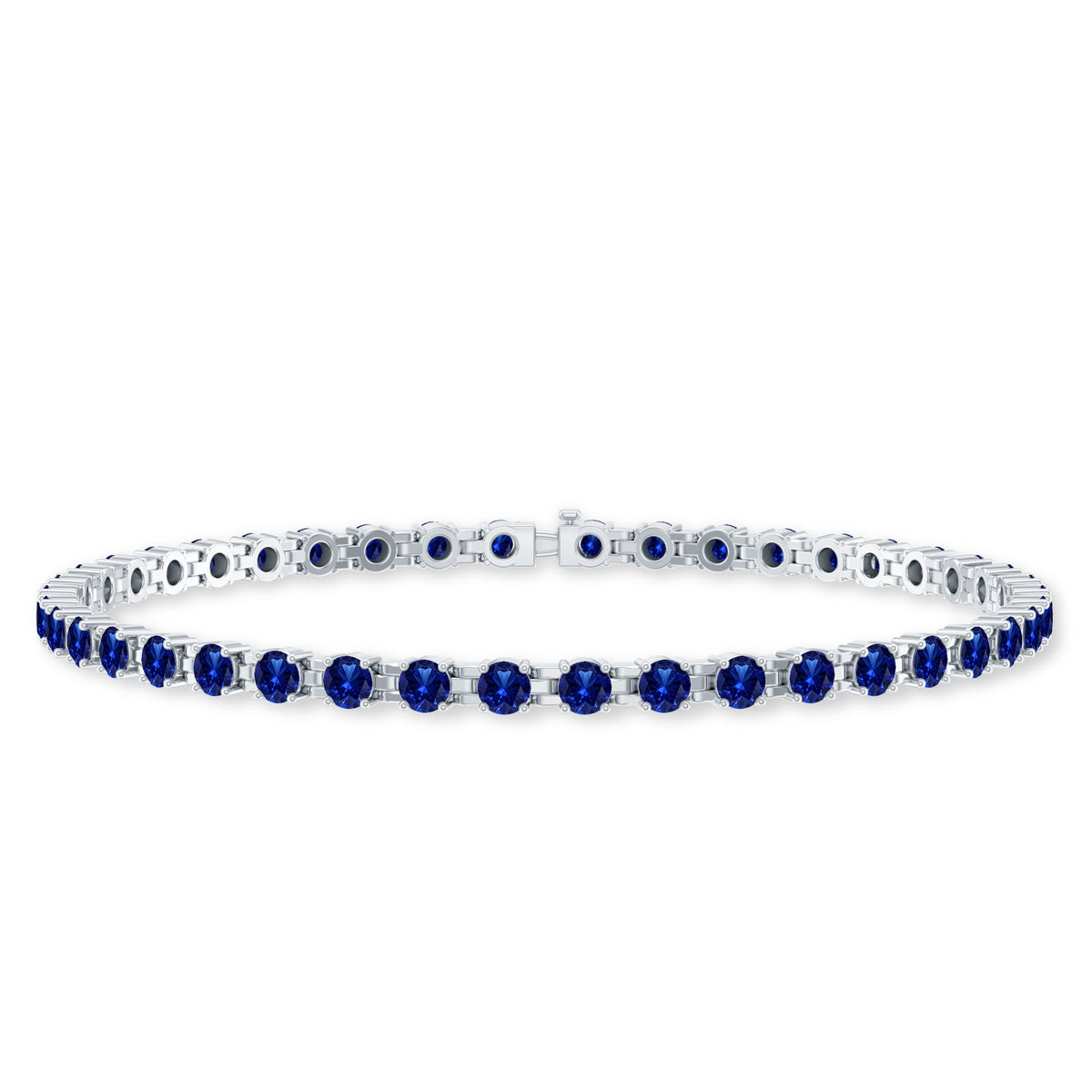 Lab Created Blue Sapphire Tennis Bracelet for Women AAAA - Rosec Jewels