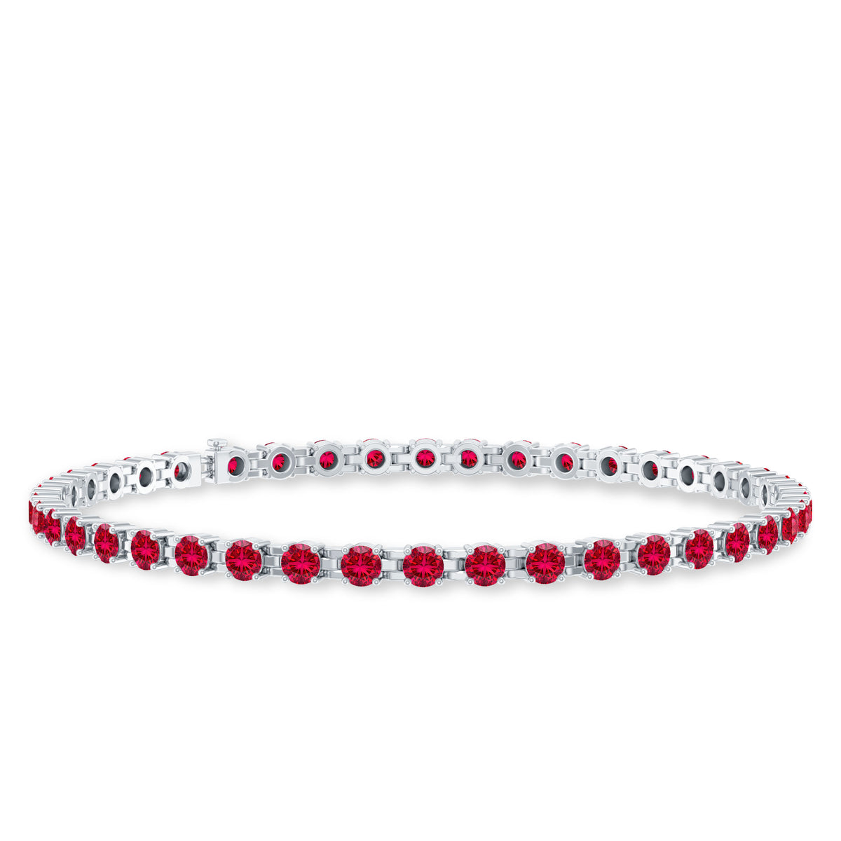 Lab Created Ruby Tennis Bracelet with Certificate AAAA - Rosec Jewels
