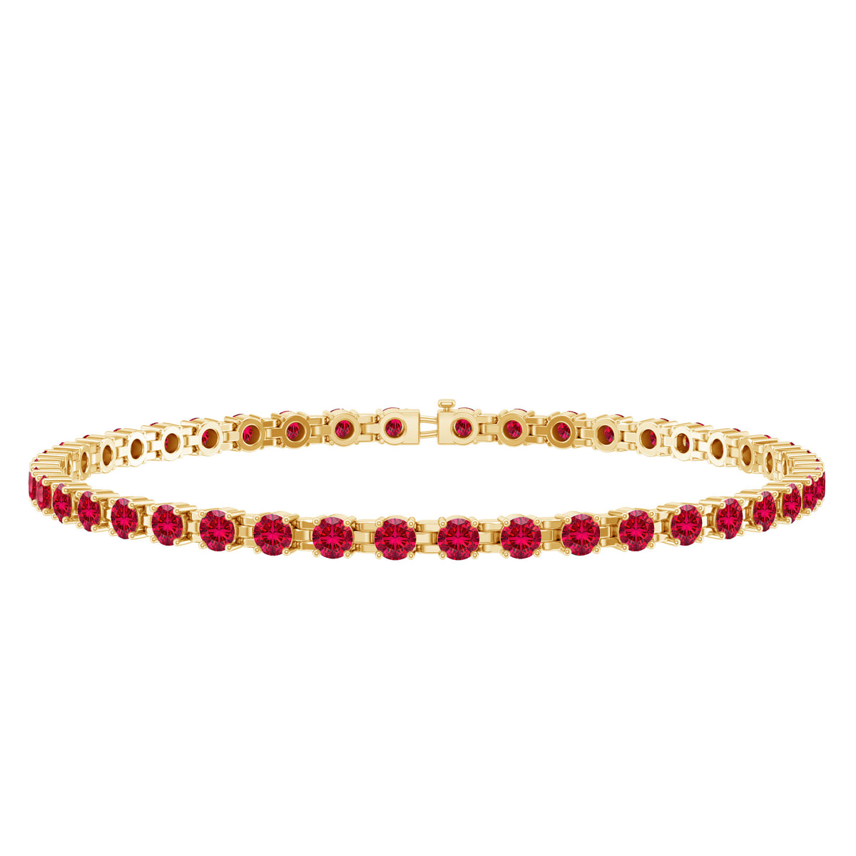 Lab Created Ruby Tennis Bracelet with Certificate AAAA - Rosec Jewels