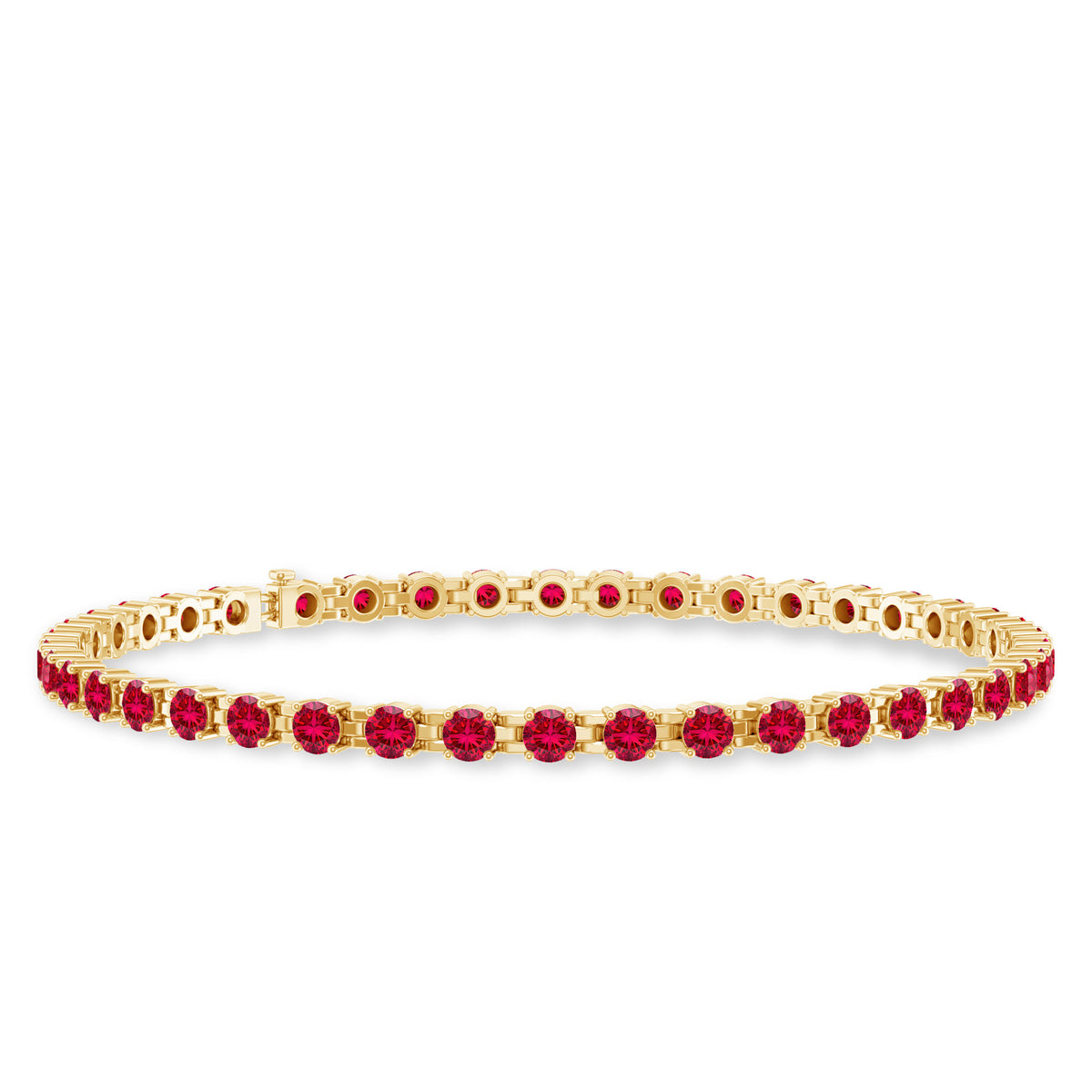 Lab Created Ruby Tennis Bracelet with Certificate AAAA - Rosec Jewels
