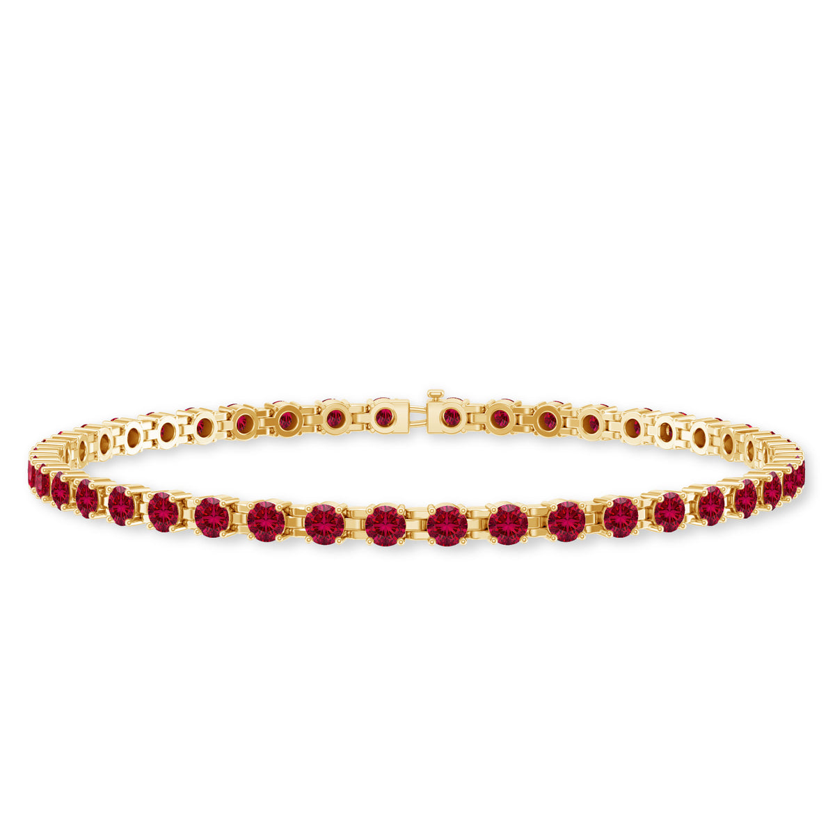 Lab Created Ruby Tennis Bracelet with Certificate AAAA - Rosec Jewels