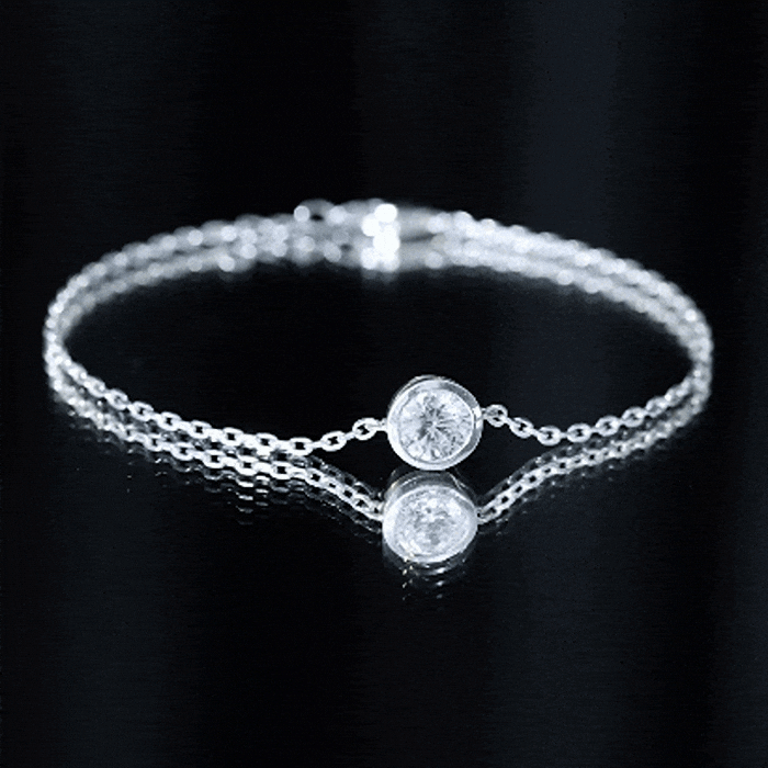 Bezel Set 1.3 Carat CZ Diamond Solitaire Chain Bracelet AAAAA 92.5 Sterling Silver 7.0 Inches - Rosec Jewels