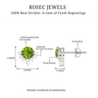 1.50 CT Peridot and Diamond Classic Stud Earrings with Half Halo Peridot - ( AAA ) - Quality - Rosec Jewels