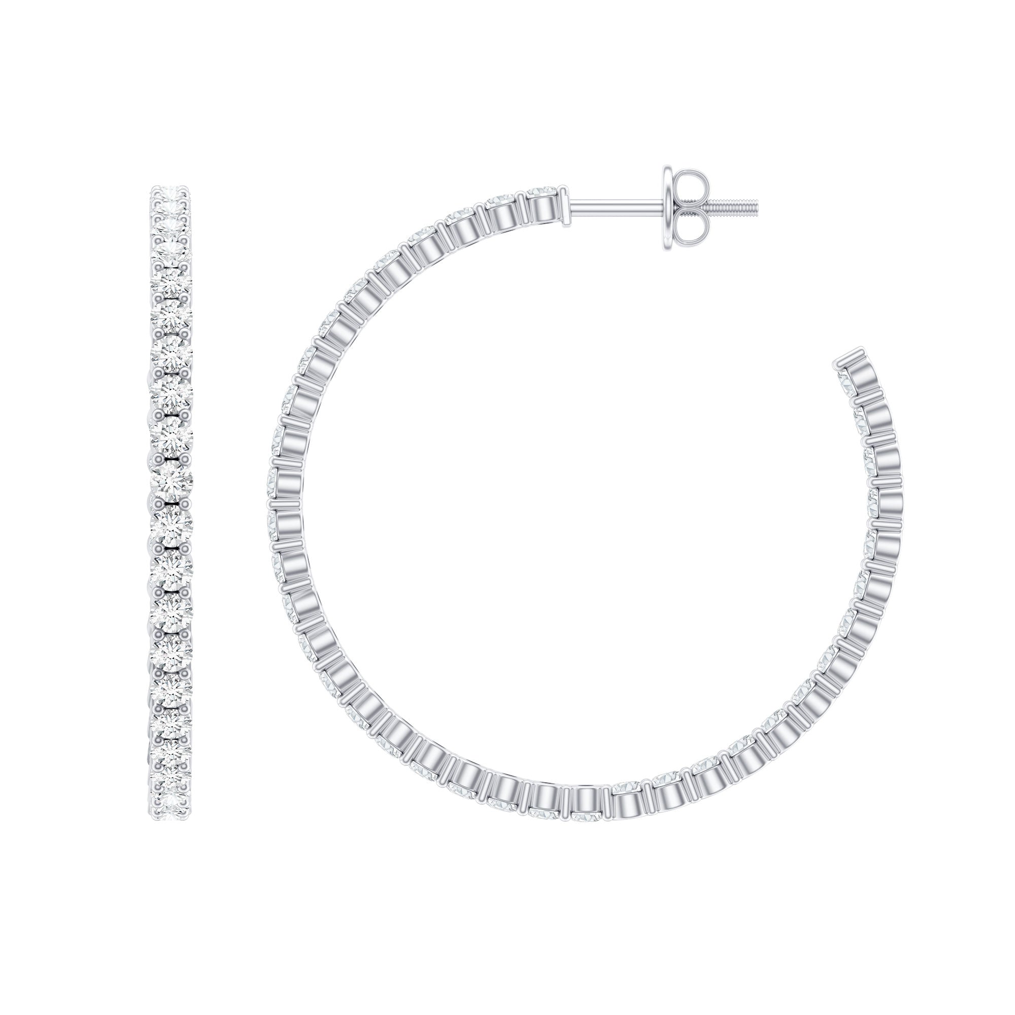 Minimal Certified Moissanite Hoop Earrings