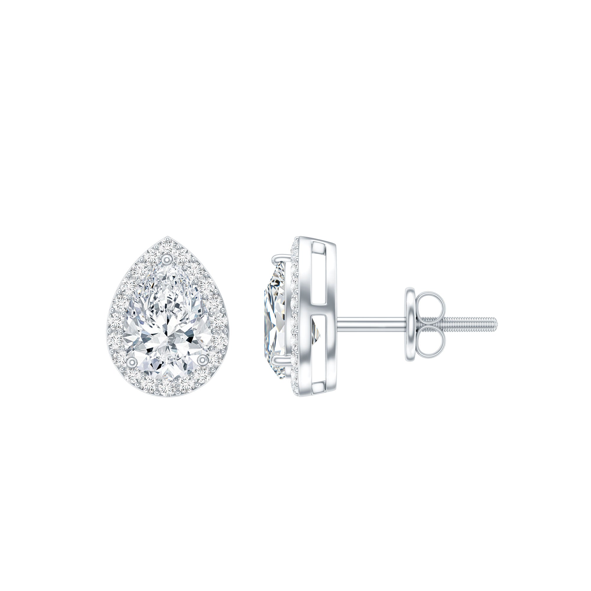 Certified 5X7 MM Lab Grown Diamond Teardrop Stud Earrings Lab - ( EF-VS ) - Rosec Jewels