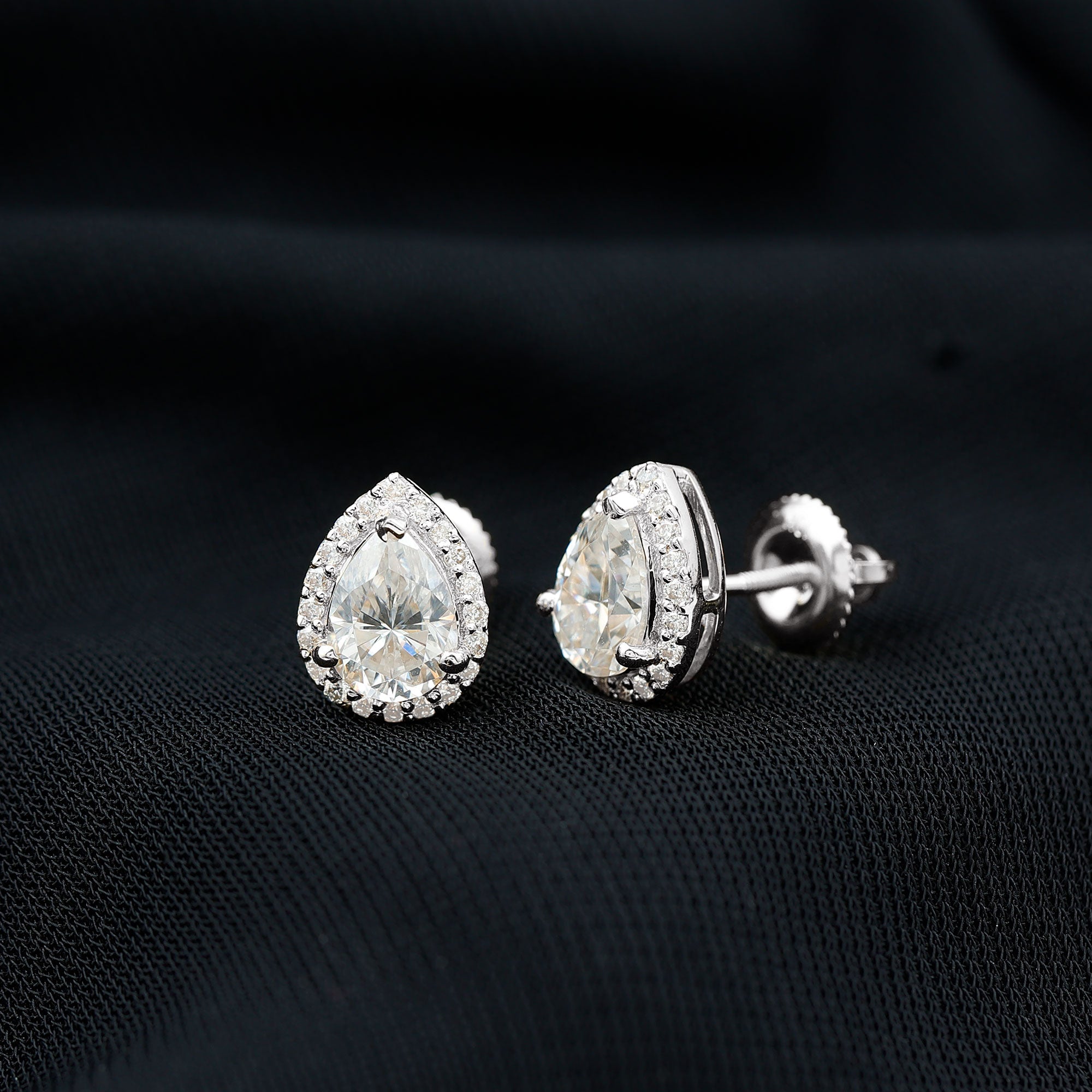 Certified 5X7 MM Lab Grown Diamond Teardrop Stud Earrings Lab - ( EF-VS ) - Rosec Jewels