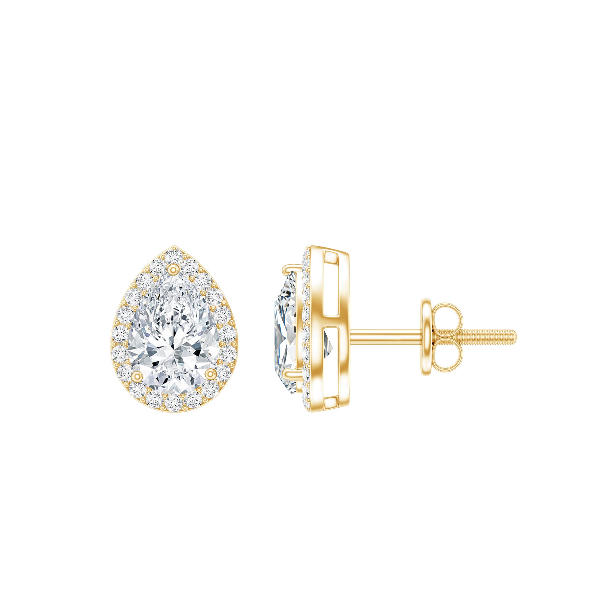 Certified 5X7 MM Lab Grown Diamond Teardrop Stud Earrings Lab - ( EF-VS ) - Rosec Jewels