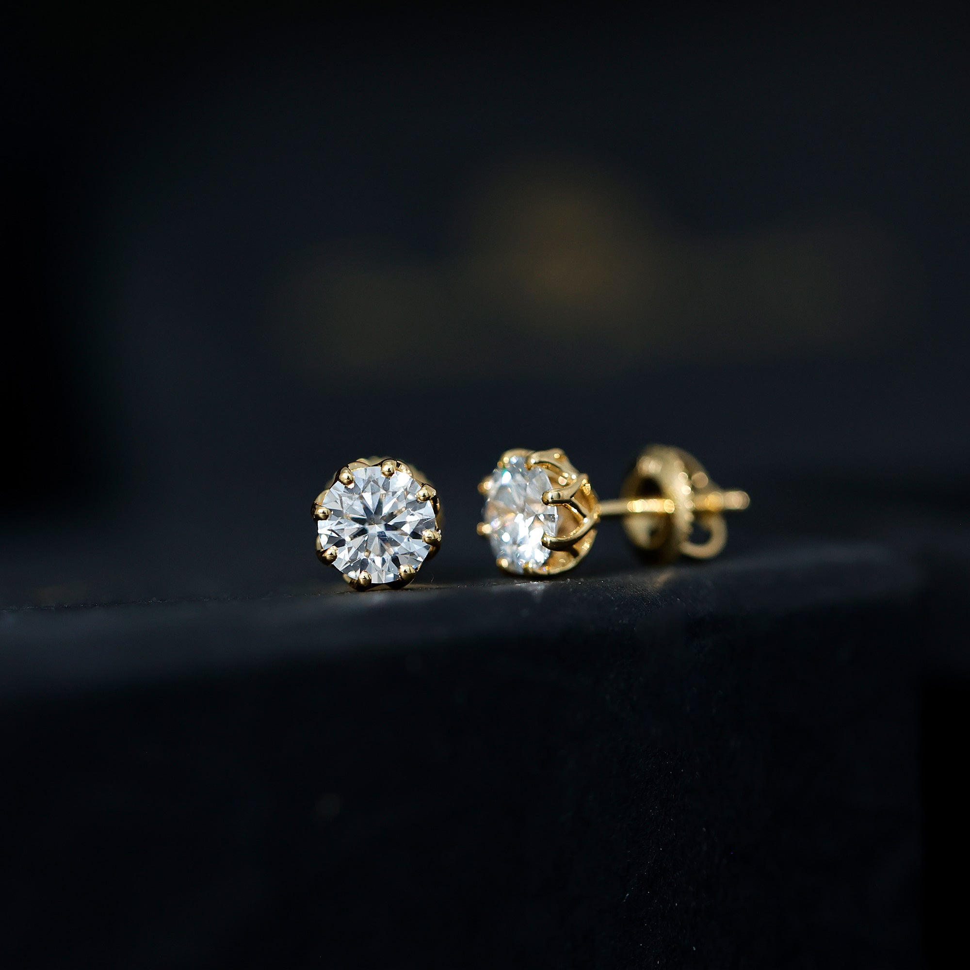 Certified 6 MM Lab Grown Diamond Solitaire Stud Earrings Lab - ( EF-VS ) - Rosec Jewels