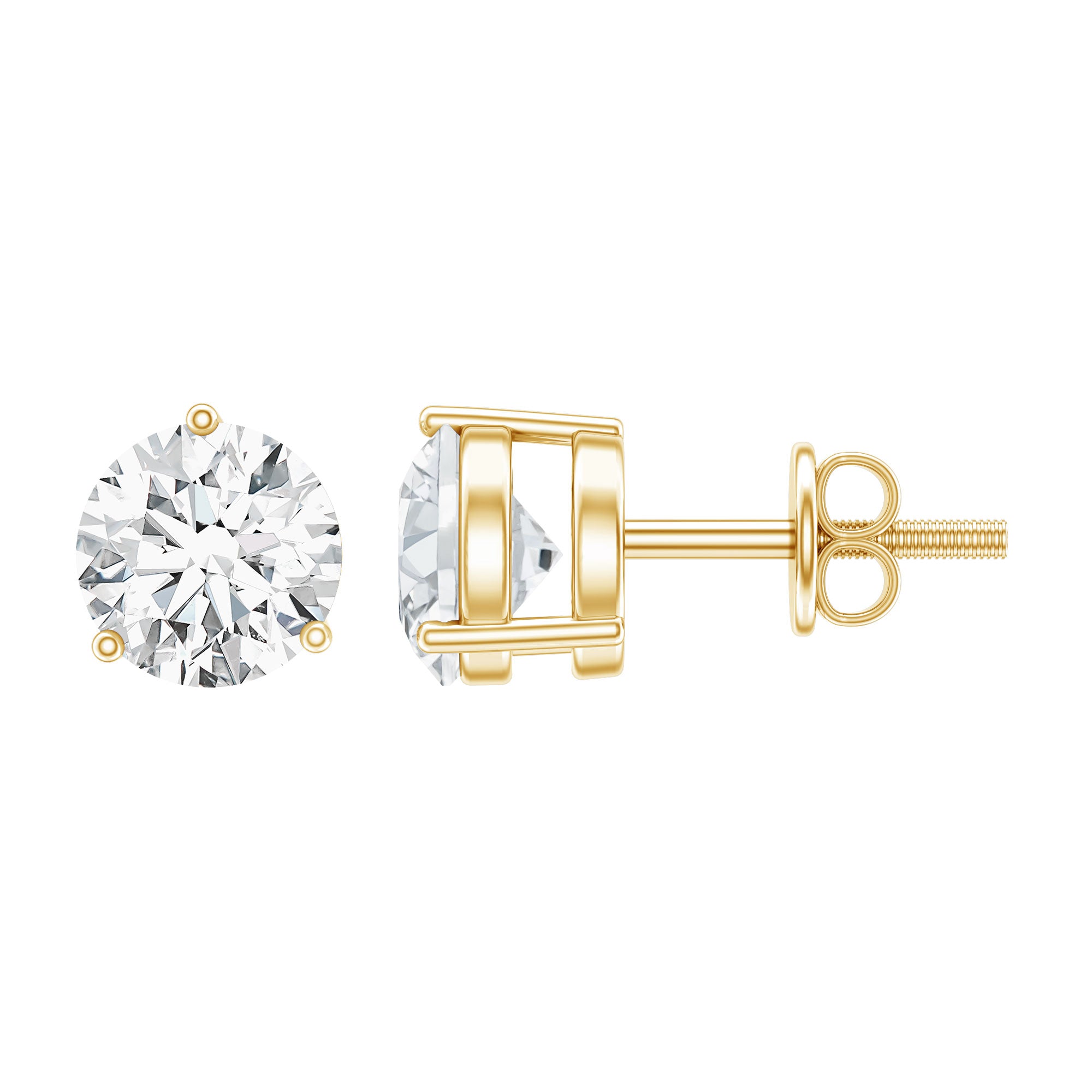 Certified Lab Grown Diamond Solitaire Earrings Lab - ( EF-VS ) - Rosec Jewels