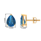 2.50 CT Solitaire Stud Earrings with Pear Shaped London Blue Topaz London Blue Topaz - ( AAA ) - Quality - Rosec Jewels