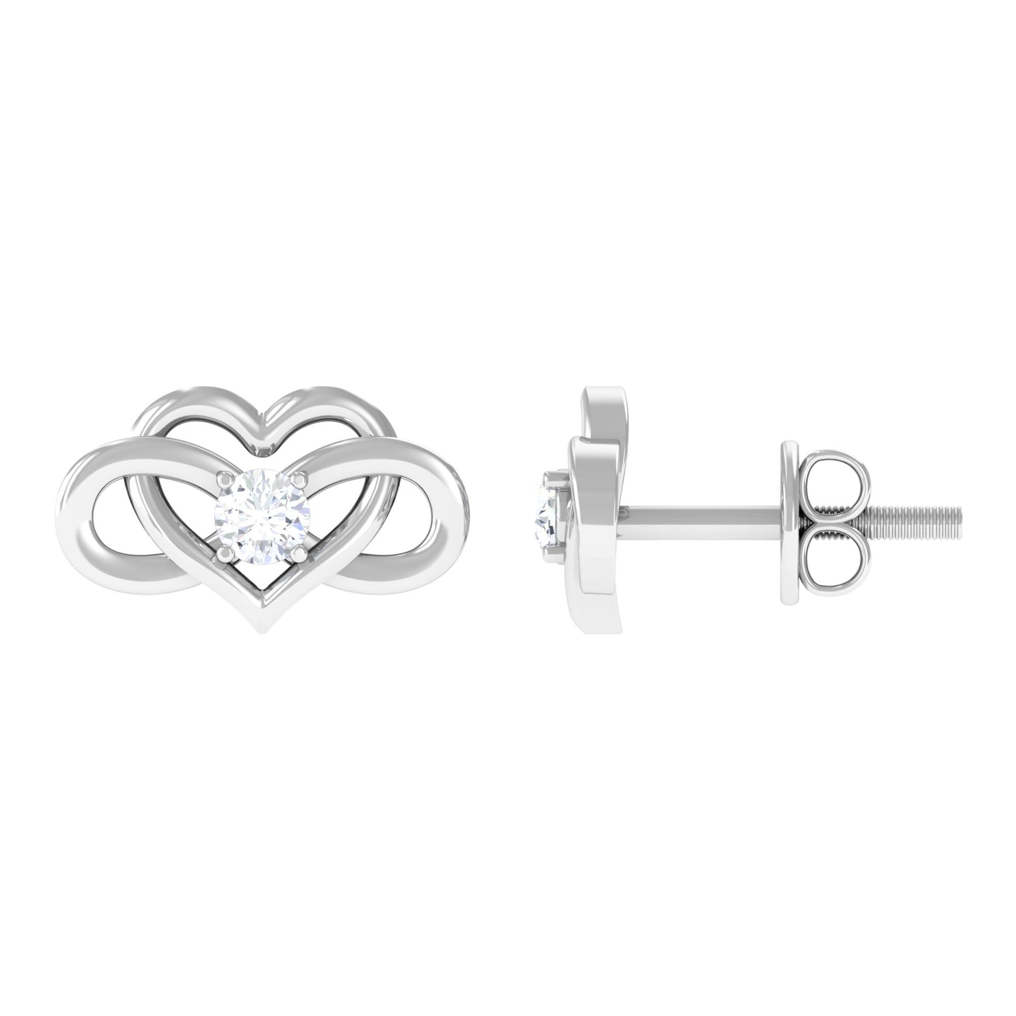 Rosec Jewels-Diamond Infinity Heart Earrings For Women