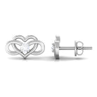 Diamond Infinity Heart Earrings For Women Diamond - ( HI-SI ) - Color and Clarity - Rosec Jewels