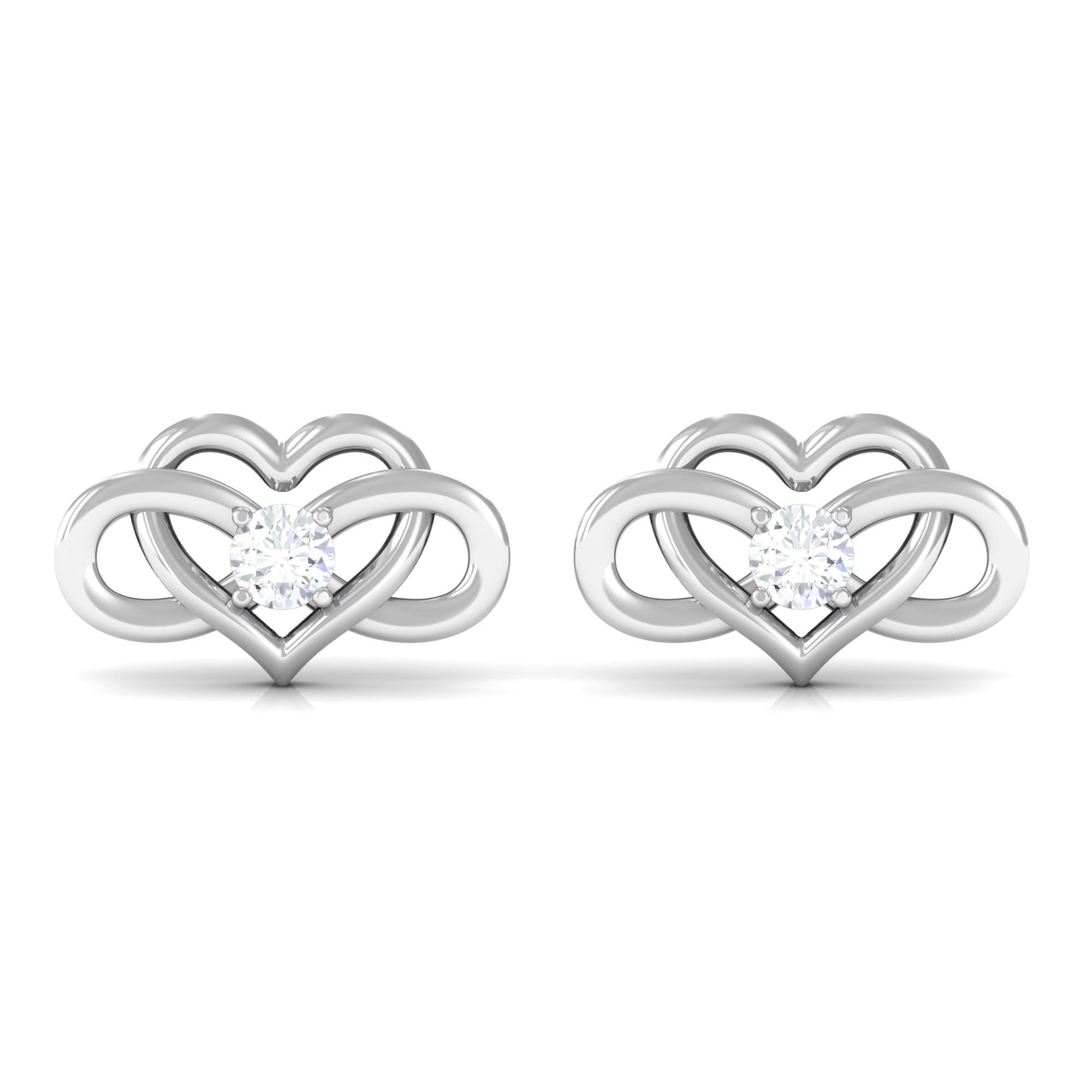 Rosec Jewels-Diamond Infinity Heart Earrings For Women