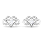 Diamond Infinity Heart Earrings For Women Diamond - ( HI-SI ) - Color and Clarity - Rosec Jewels