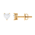 Heart Shape Diamond Solitaire Stud Earrings Diamond - ( HI-SI ) - Color and Clarity - Rosec Jewels