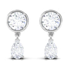 Certified Moissanite Drop Earrings Moissanite - ( D-VS1 ) - Color and Clarity - Rosec Jewels