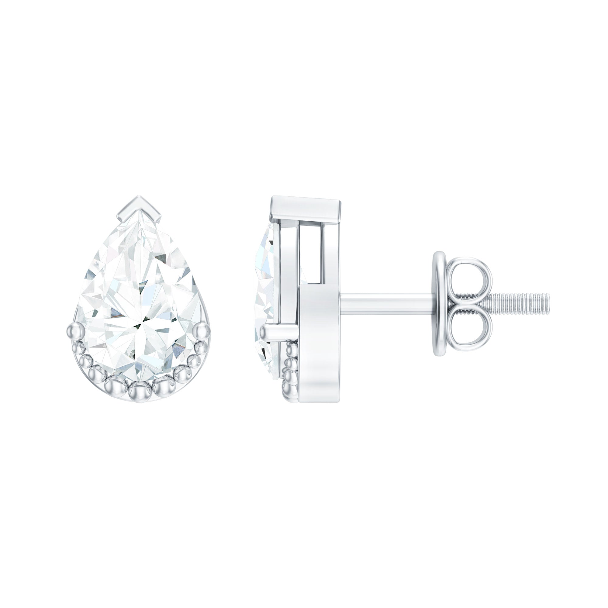 Certified Lab 5X7 MM Pear Diamond Designer Stud Earrings