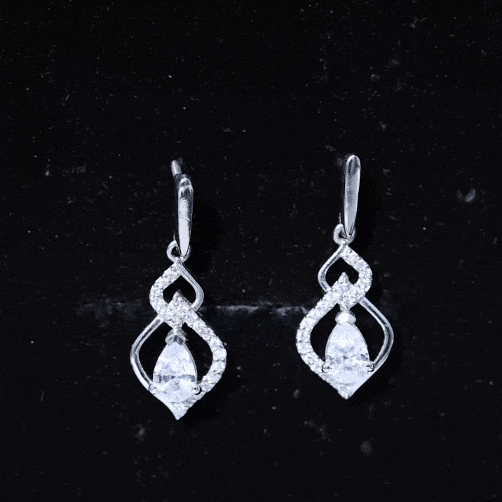 Certified Lab 4X6 MM Pear Shaped Diamond Drop Bridal Earrings Lab - ( EF-VS ) - Rosec Jewels