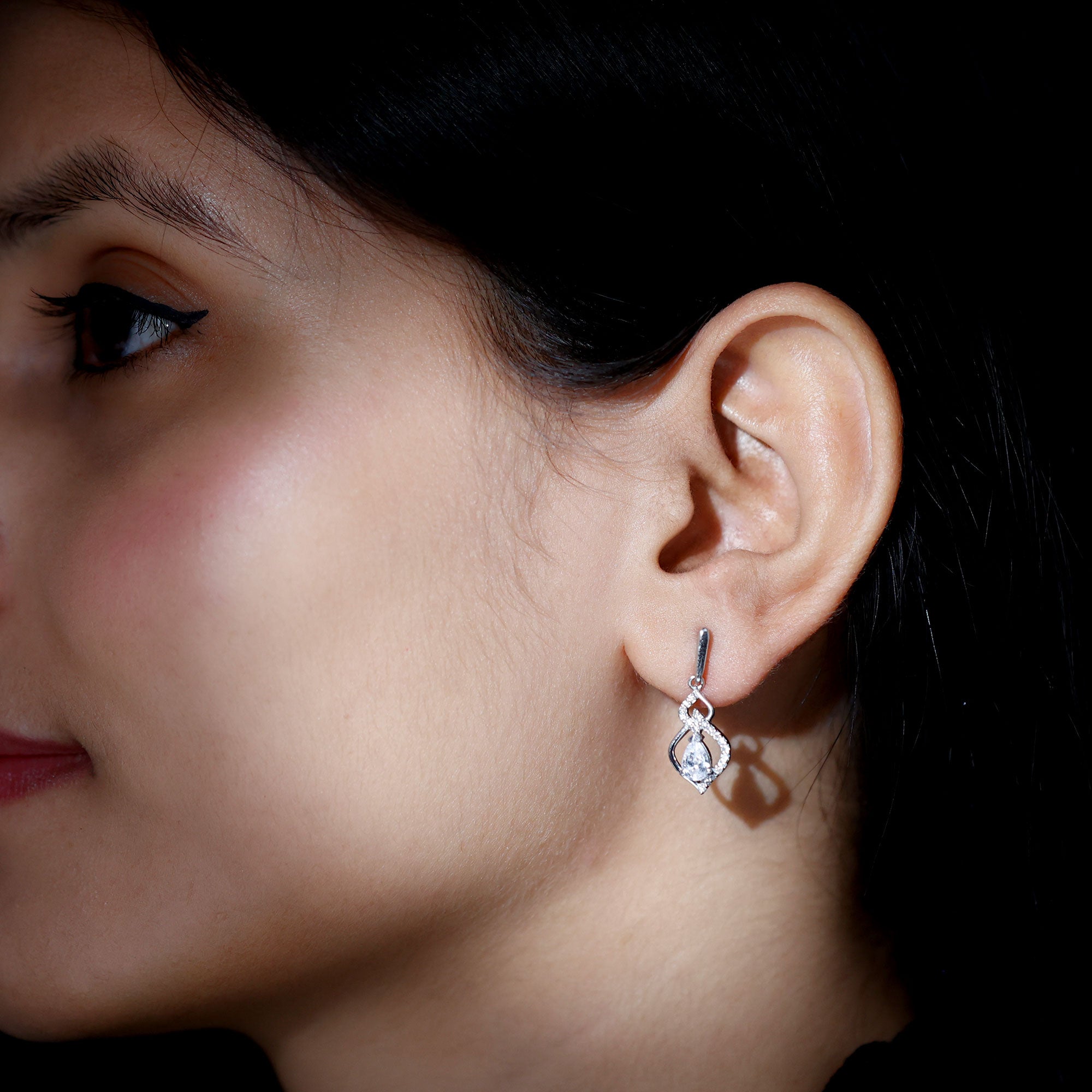 Certified Lab 4X6 MM Pear Shaped Diamond Drop Bridal Earrings Lab - ( EF-VS ) - Rosec Jewels
