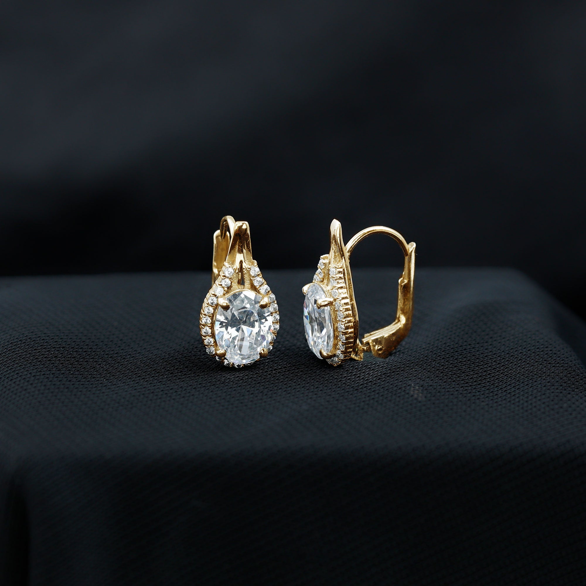 Certified 2 Carat Lab Grown Diamond Halo Designer Earrings Lab - ( EF-VS ) - Rosec Jewels