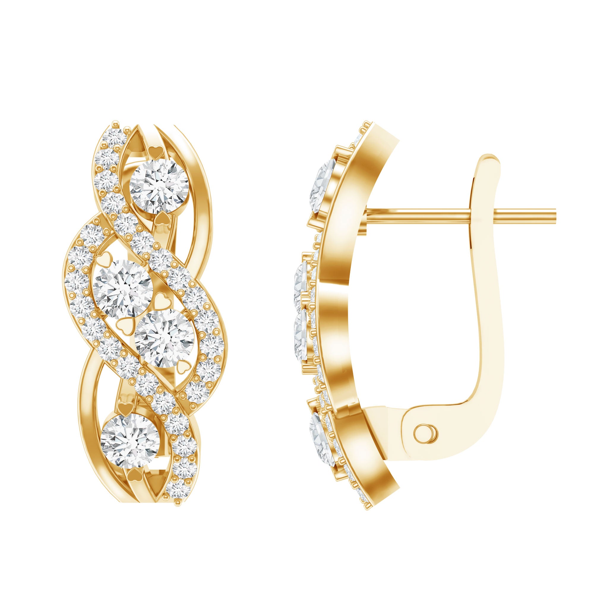 Lab Grown Diamond Infinity Earrings For Women Lab - ( EF-VS ) - Rosec Jewels