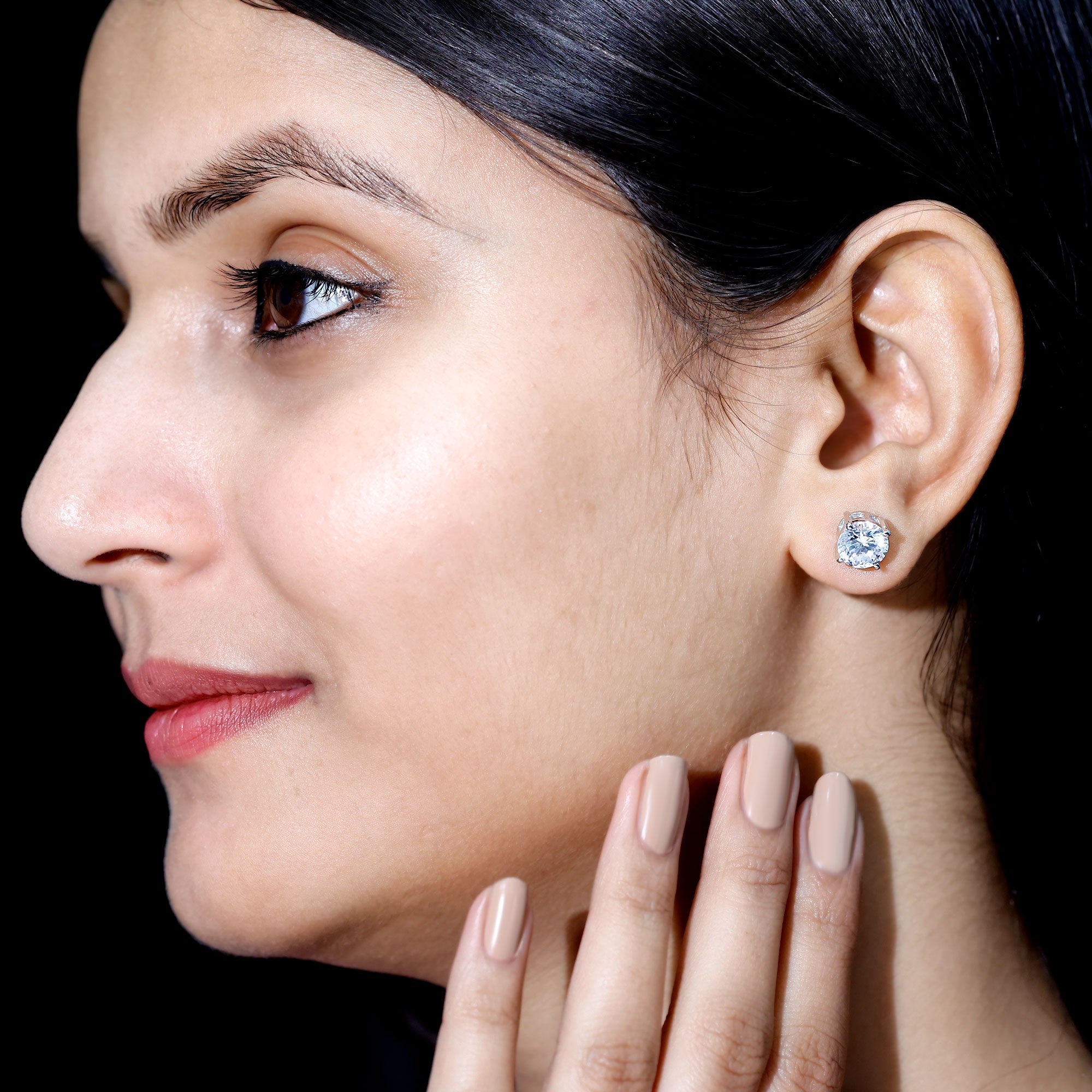 Certified 2.7 Carat Cubic Zirconia Stud Earrings with Screw Back AAAAA 92.5 Sterling Silver - Rosec Jewels