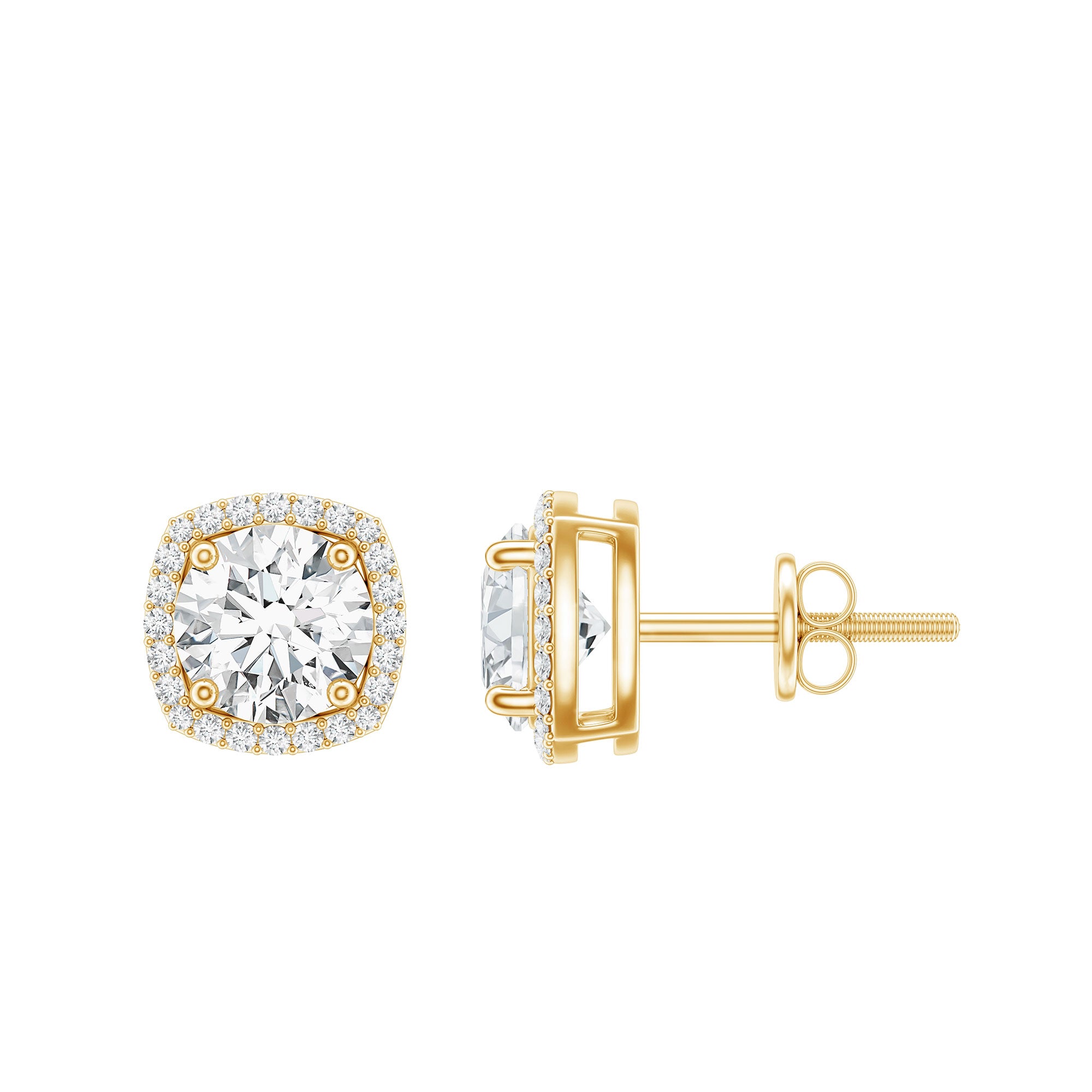 2.25 CT Round Cut Zircon Cocktail Halo Stud Earrings AAAAA - Rosec Jewels