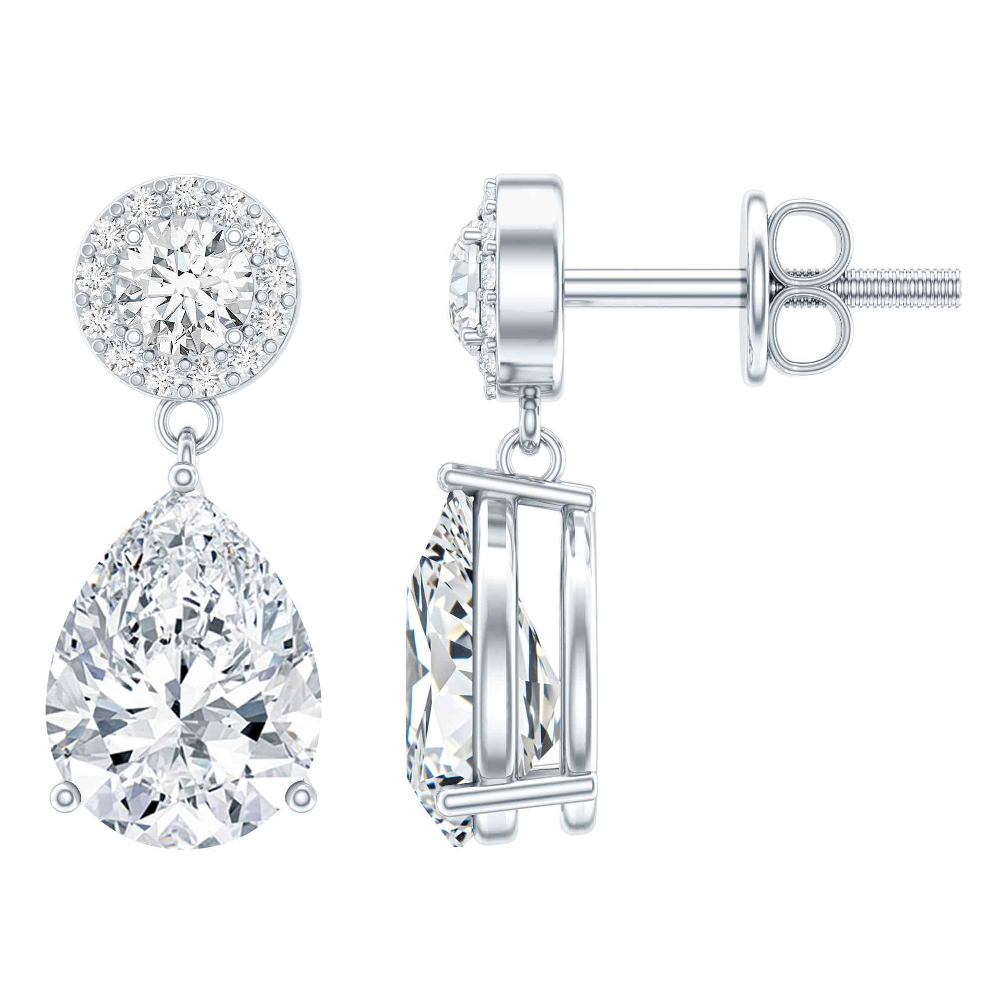 Classic Zircon Bridal Drop Earrings AAAA - Rosec Jewels