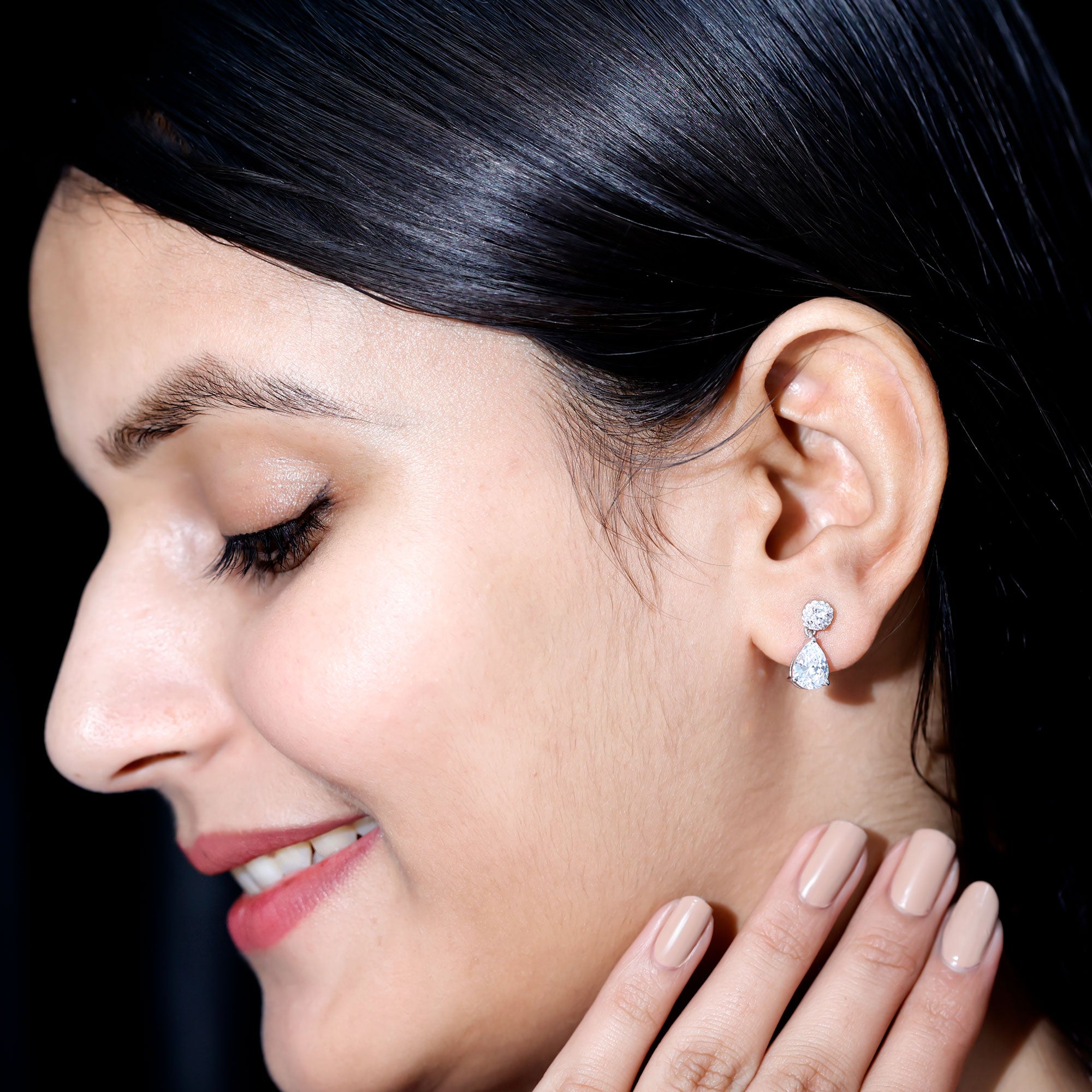 Certified 7X9 MM Zirconia Pear Drop Earrings for Wedding AAAA 92.5 Sterling Silver - Rosec Jewels