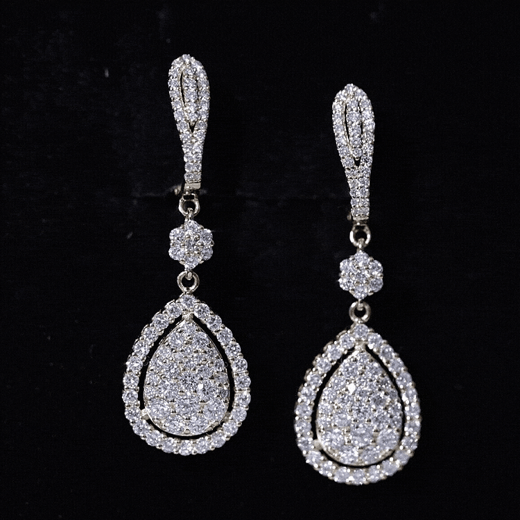 Certified Moissanite Bridal Drop Earrings For Wedding D-VS1 - Rosec Jewels