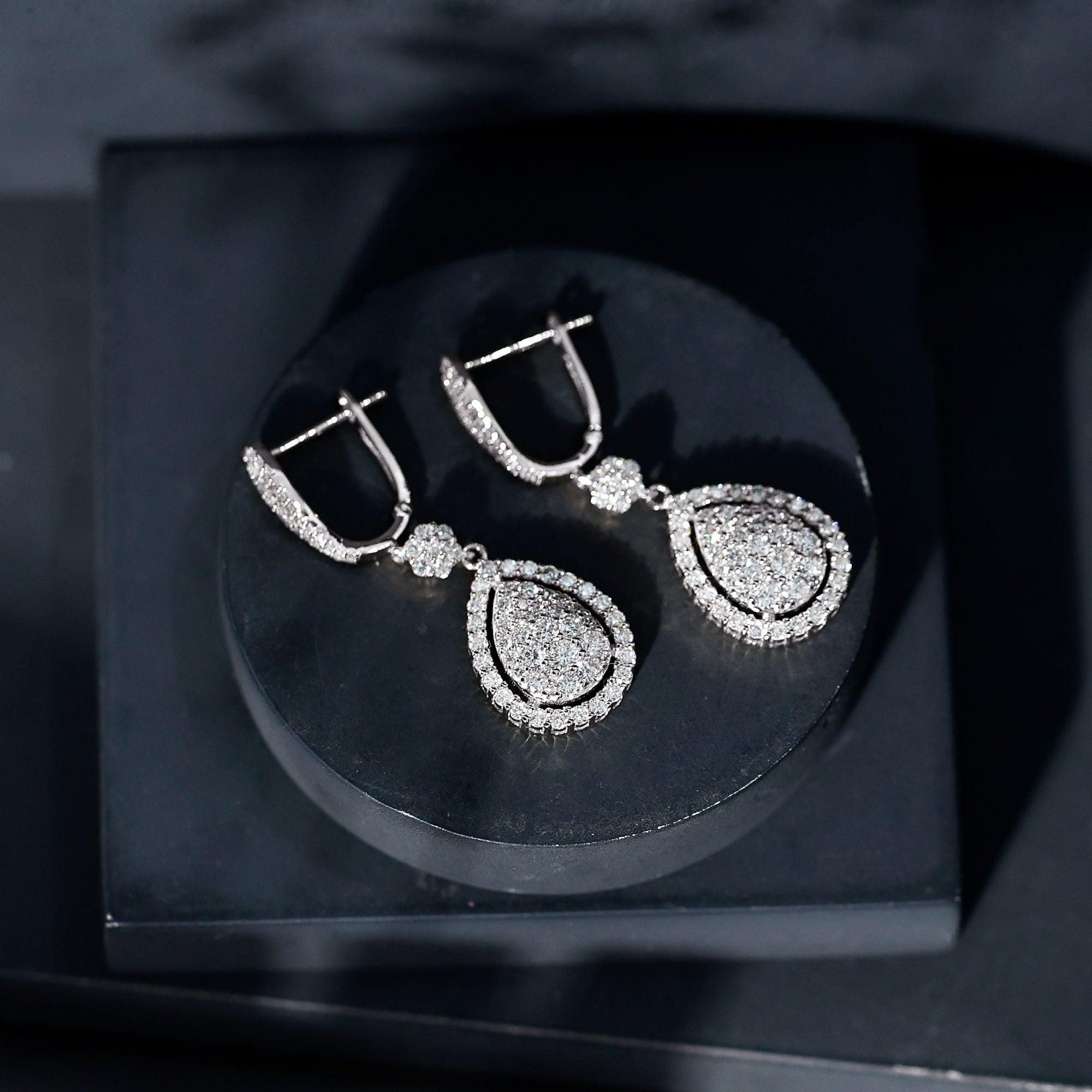 Certified Moissanite Bridal Drop Earrings For Wedding D-VS1 - Rosec Jewels