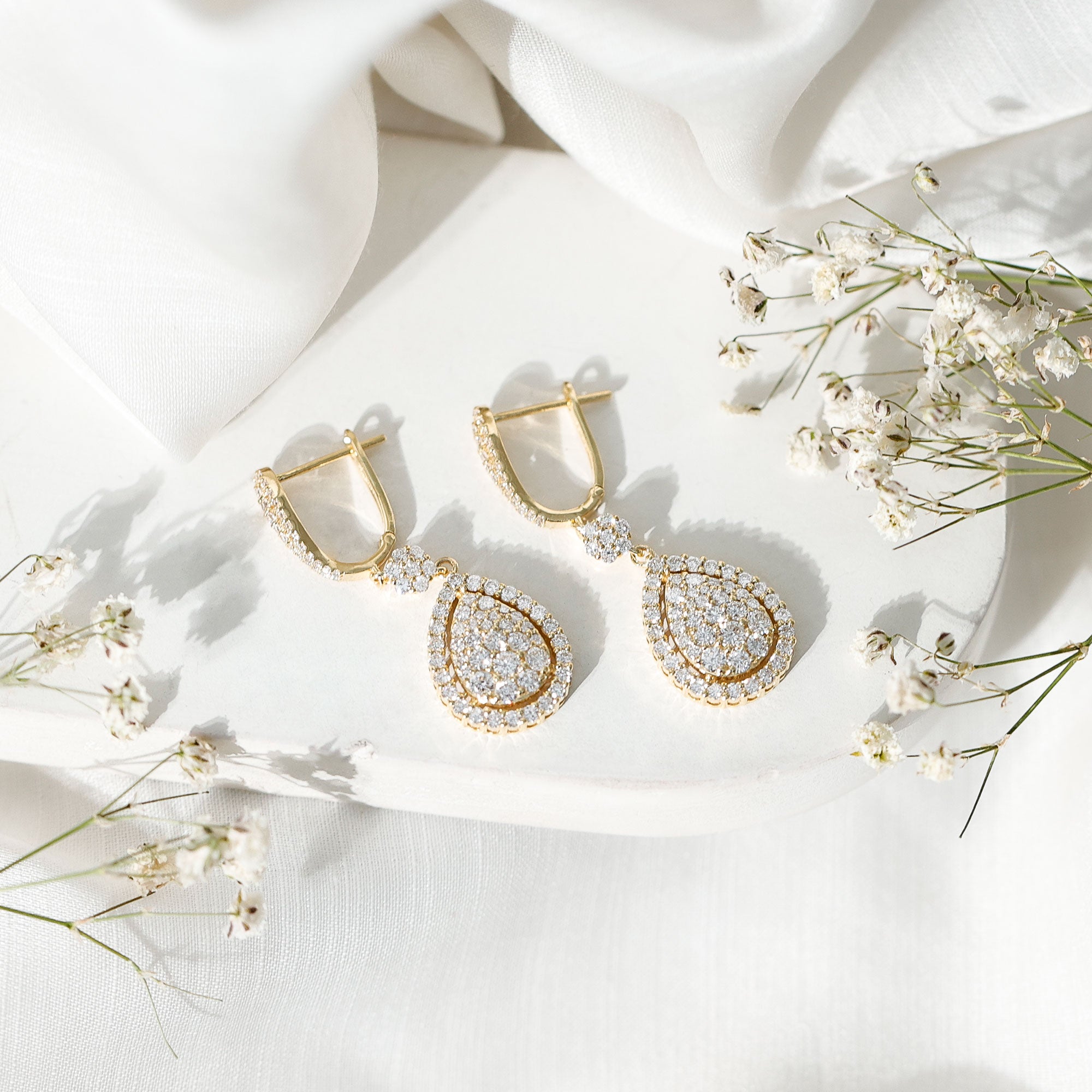 Certified Moissanite Bridal Drop Earrings For Wedding D-VS1 - Rosec Jewels