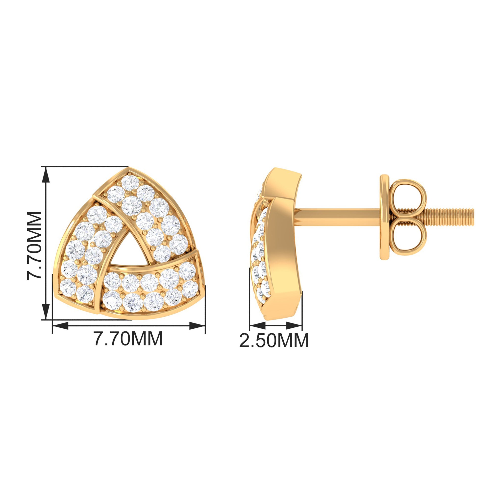 Rosec Jewels-Minimal Triangle Shape Stud Earrings with Diamond