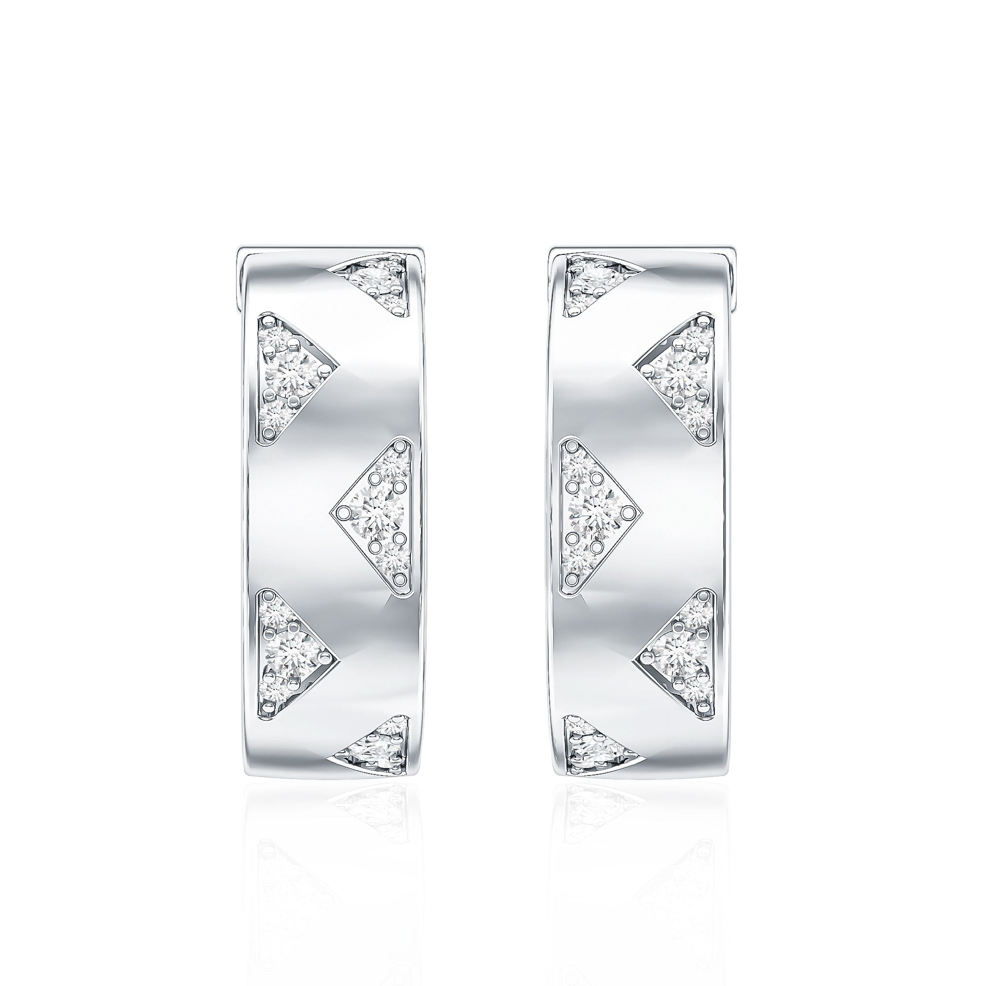 Certified Diamond Hoops For Women Natural - ( HI-SI ) - Rosec Jewels