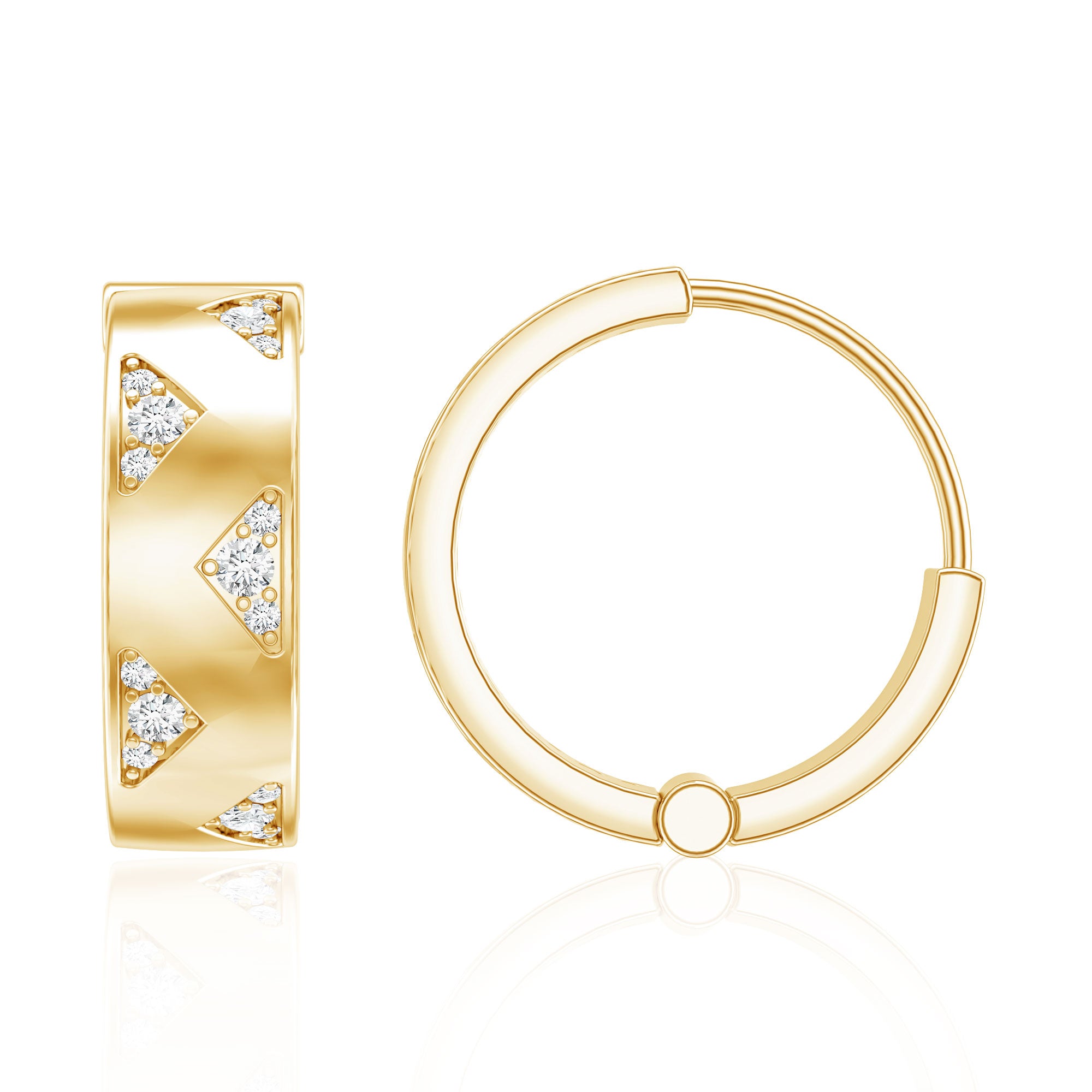 Certified Diamond Hoops For Women Natural - ( HI-SI ) - Rosec Jewels