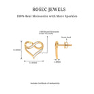 Moissanite Infinity and Heart Stud Earrings in Gold Moissanite - ( D-VS1 ) - Color and Clarity - Rosec Jewels