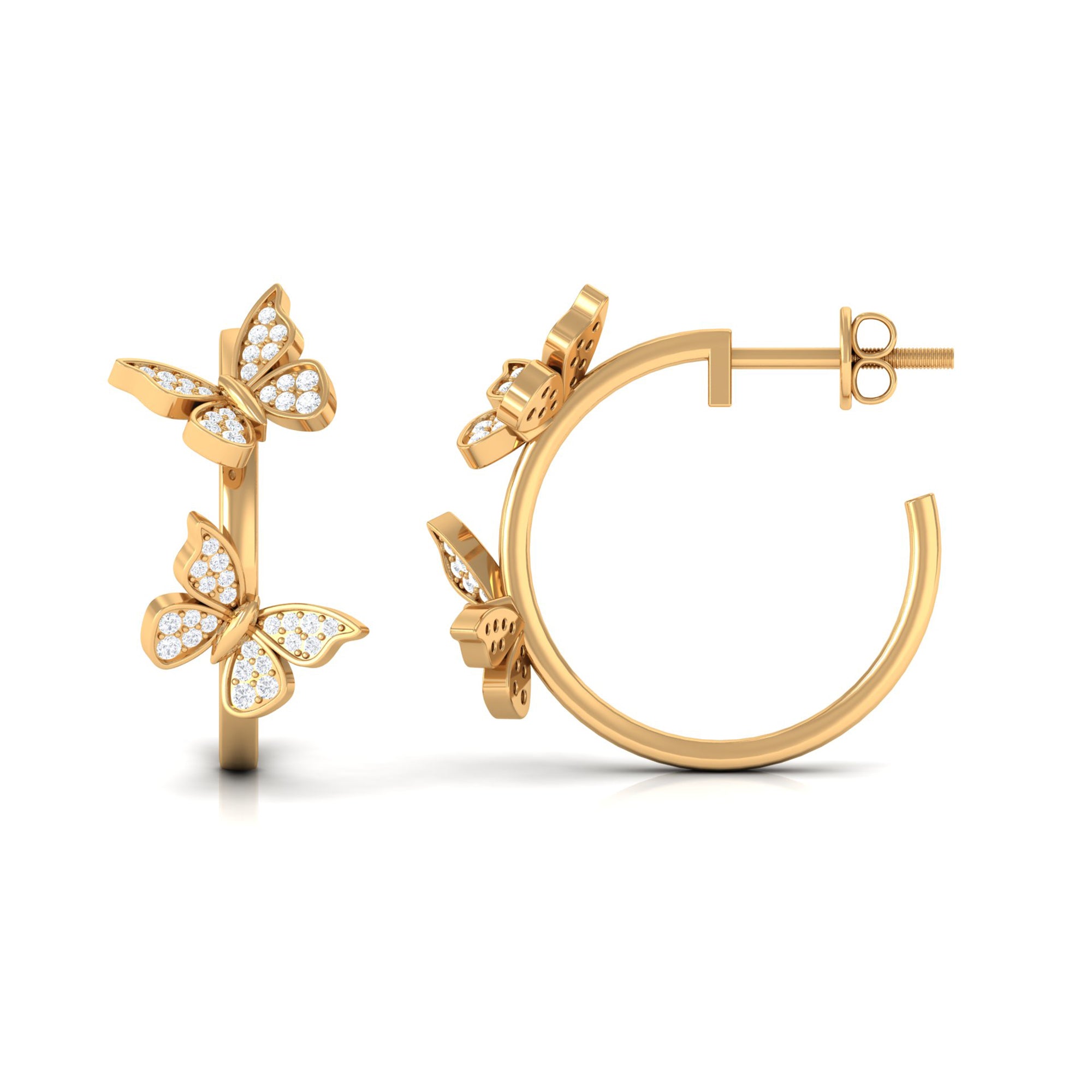 Rosec Jewels-Butterfly Inspired Diamond Half Hoop Earrings