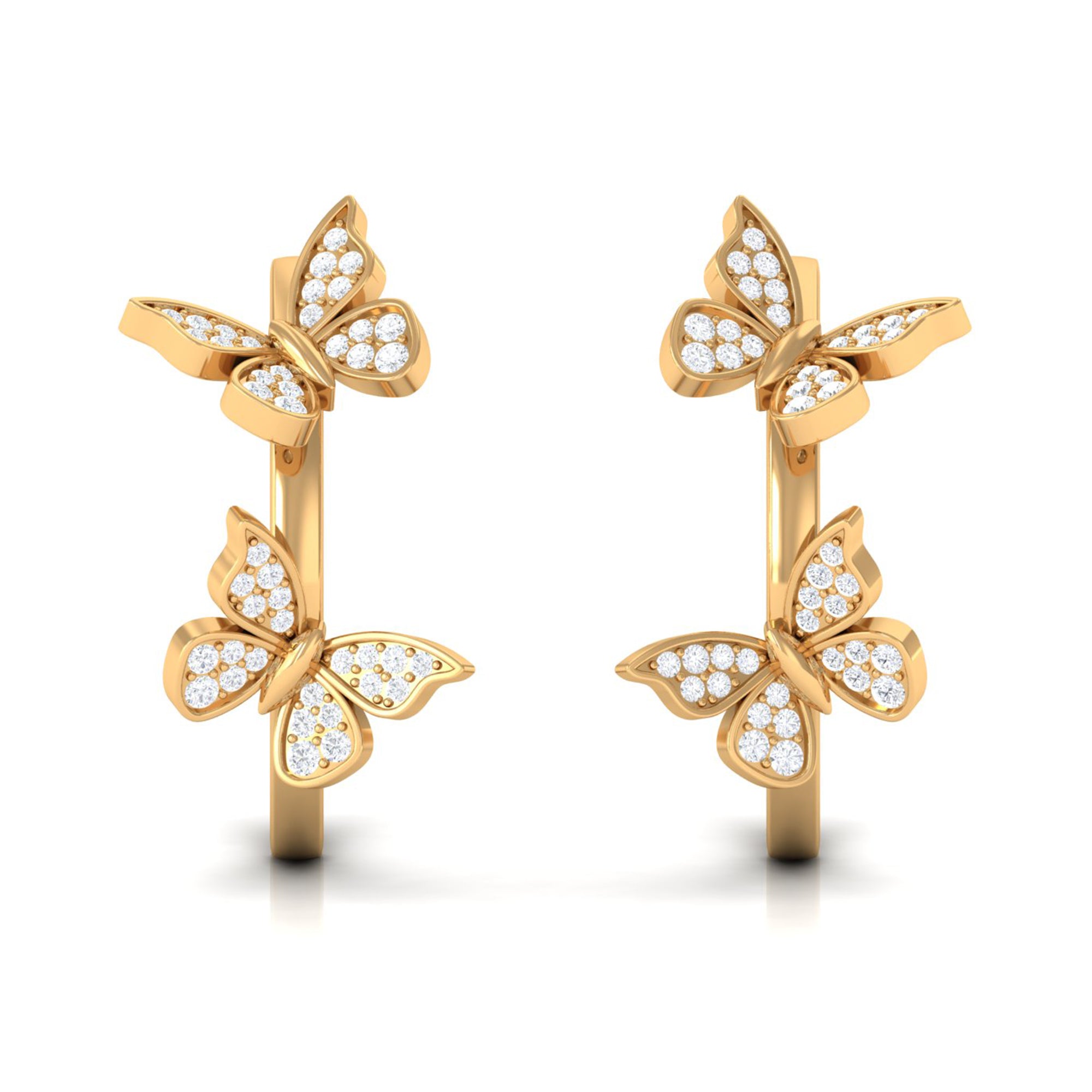 Rosec Jewels-Butterfly Inspired Diamond Half Hoop Earrings