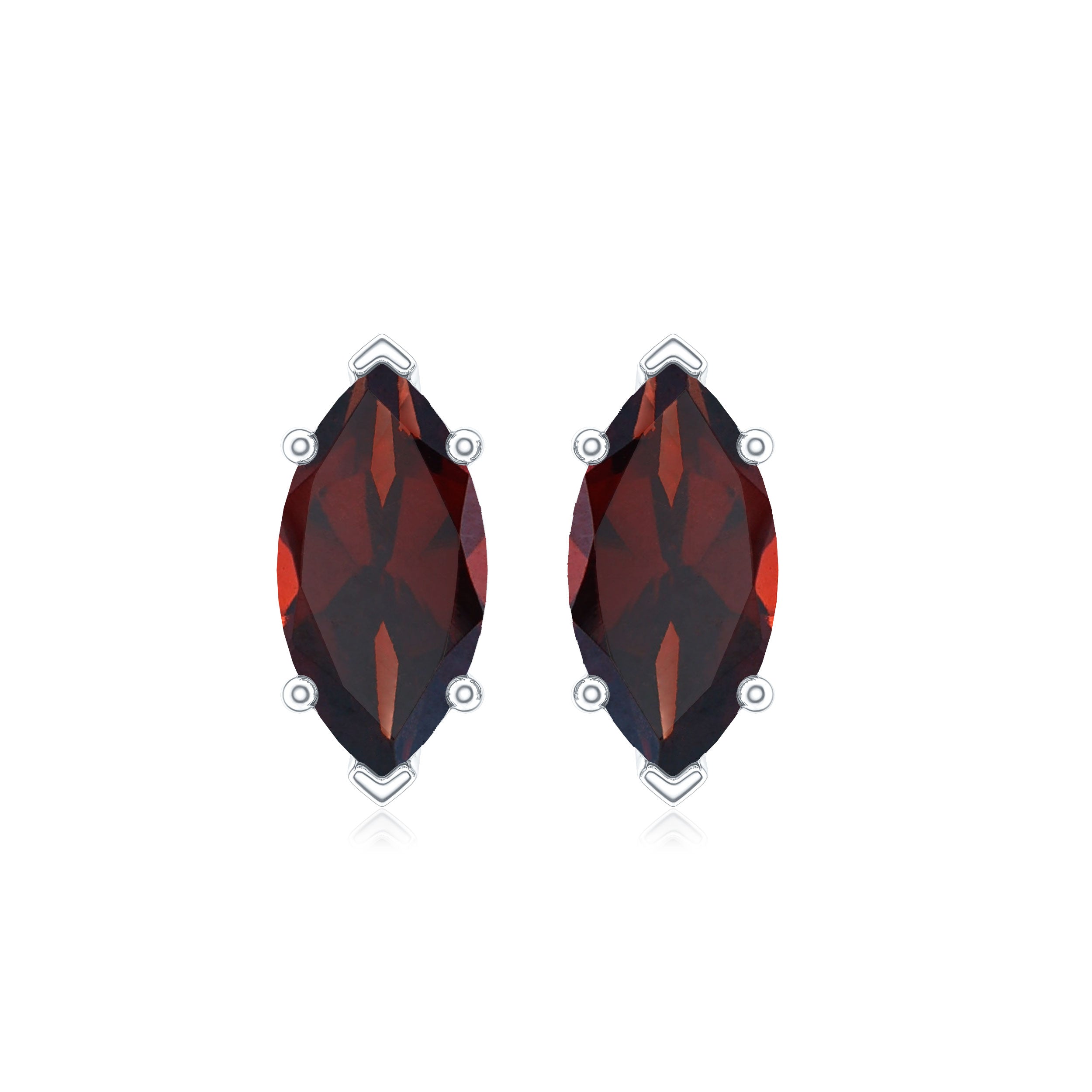 1.5 Carat Marquise Shape Garnet Solitaire Stud Earrings AAA - Rosec Jewels