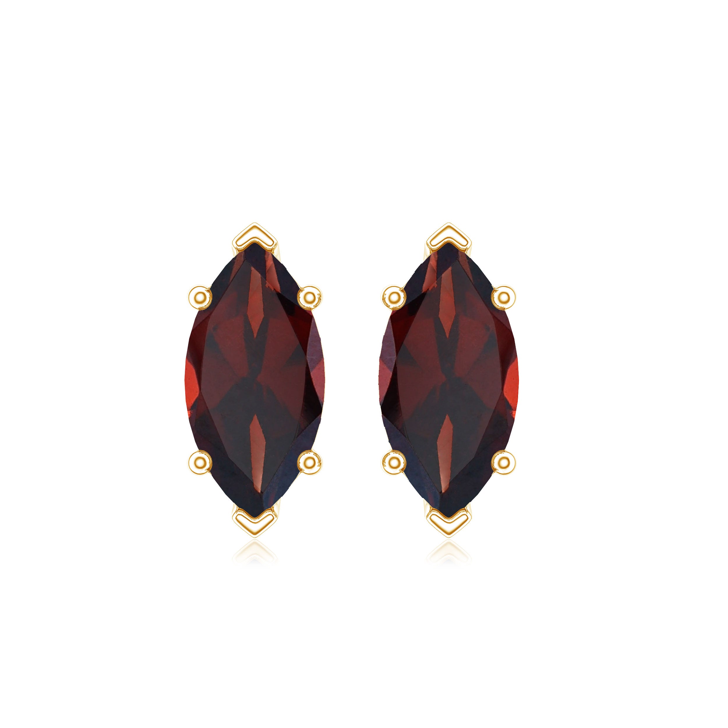1.5 Carat Marquise Shape Garnet Solitaire Stud Earrings AAA - Rosec Jewels