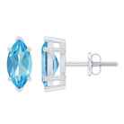 Marquise Cut Swiss Blue Topaz Solitaire Stud Earrings Swiss Blue Topaz - ( AAA ) - Quality - Rosec Jewels