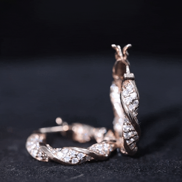 Certified Moissanite Big Hoop Earrings for Her D-VS1 - Rosec Jewels