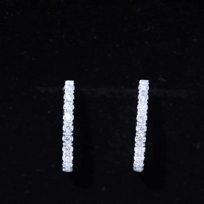 Certified Moissanite Hoop Earrings For Women D-VS1 - Rosec Jewels
