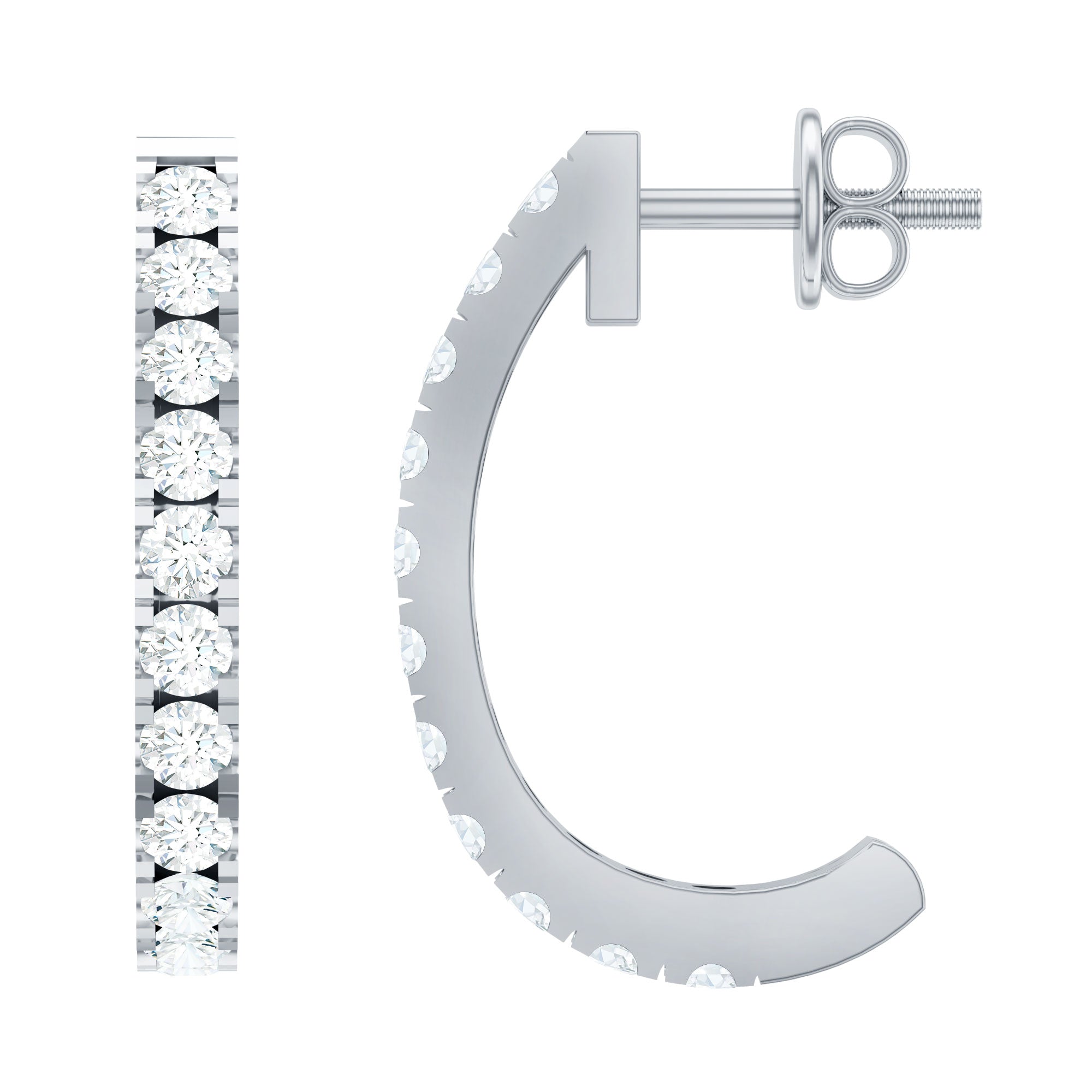 Certified Moissanite Hoop Earrings For Women D-VS1 - Rosec Jewels