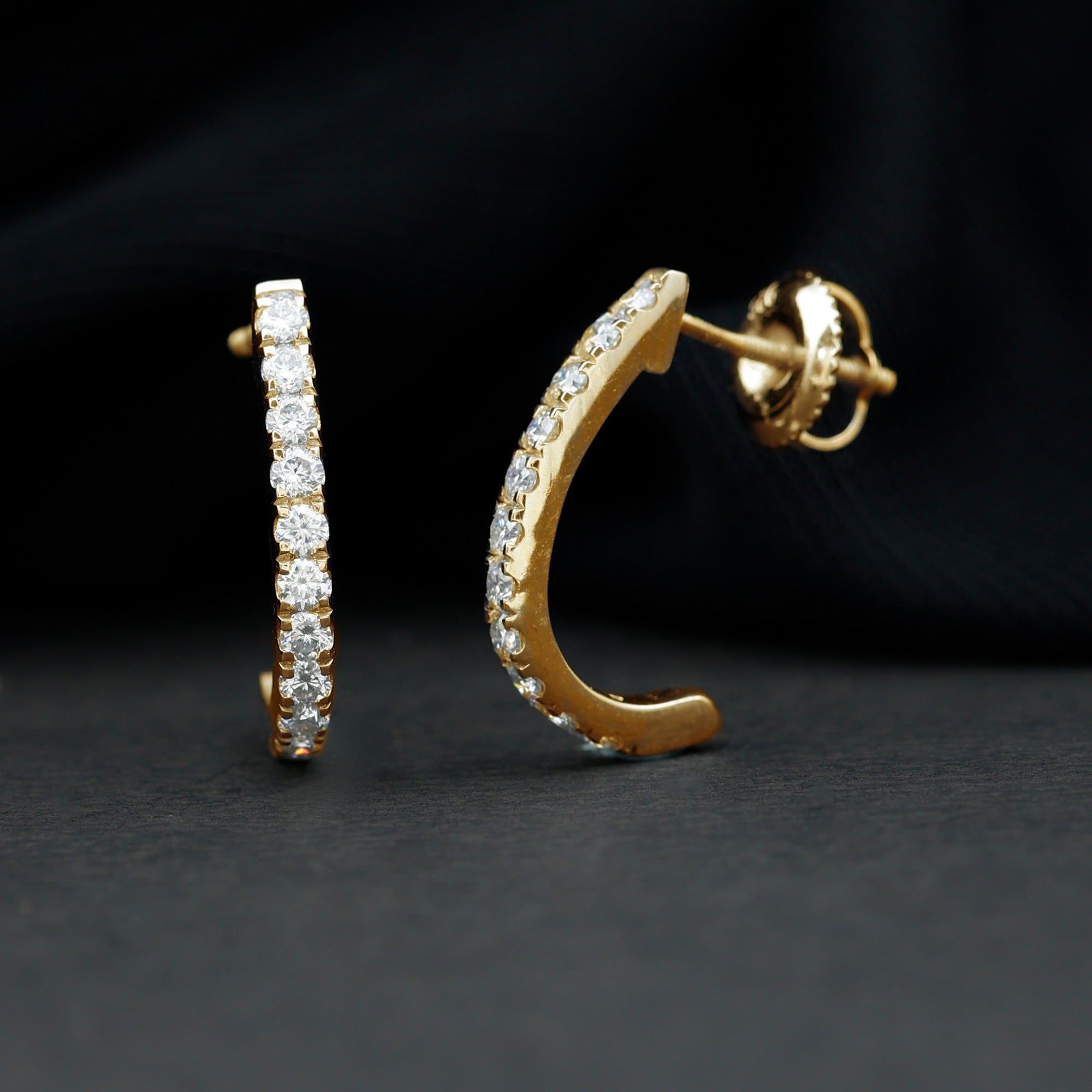Certified Moissanite Hoop Earrings For Women D-VS1 - Rosec Jewels