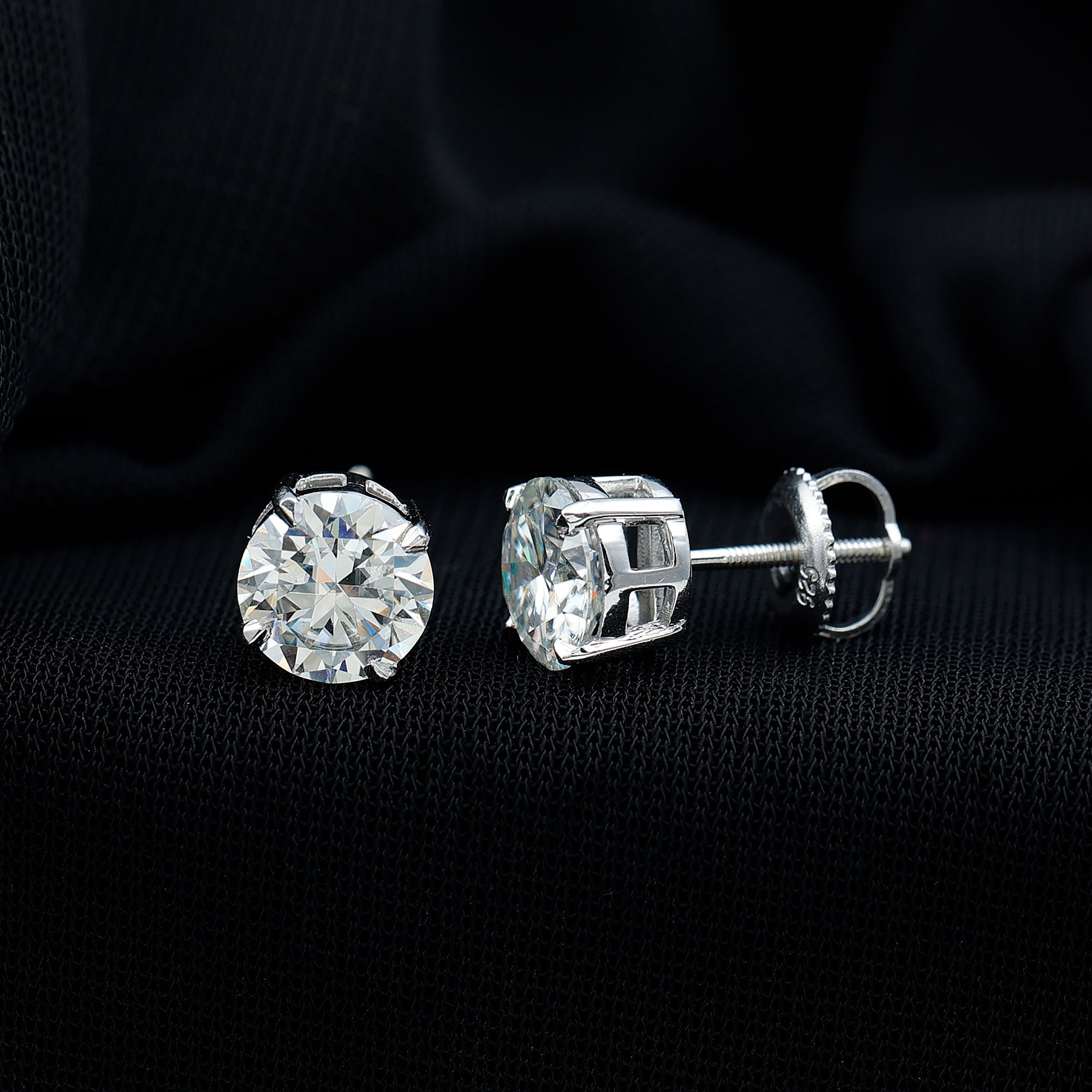 Round Cut 2.5 CT Lab Grown Diamond Solitaire Stud Earrings Lab - ( EF-VS ) - Rosec Jewels