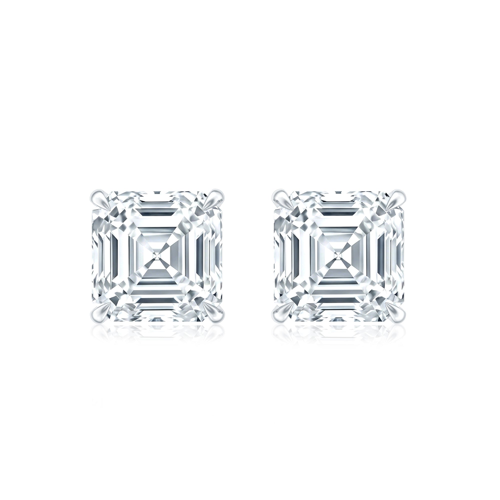 Rosec Jewels-Certified 1.4 Carat Asscher Cut Lab Grown Diamond Stud Earrings