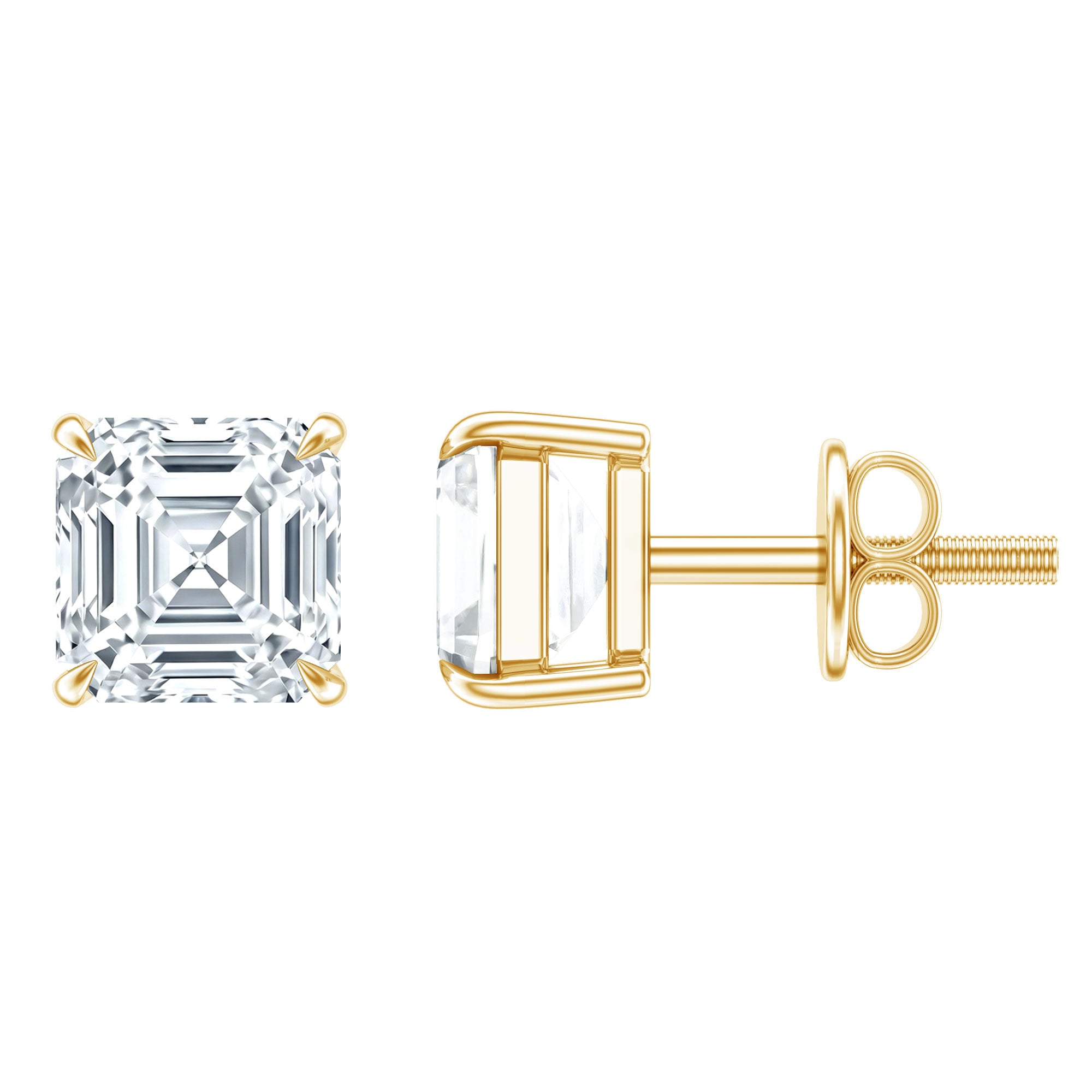 Rosec Jewels-Certified 1.4 Carat Asscher Cut Lab Grown Diamond Stud Earrings